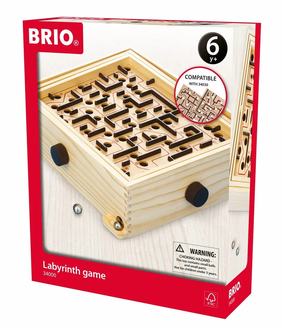 BRIO 34000 Labyrinth - Il classico delle abilità svedesi - Per bambini dai 6 anni in su