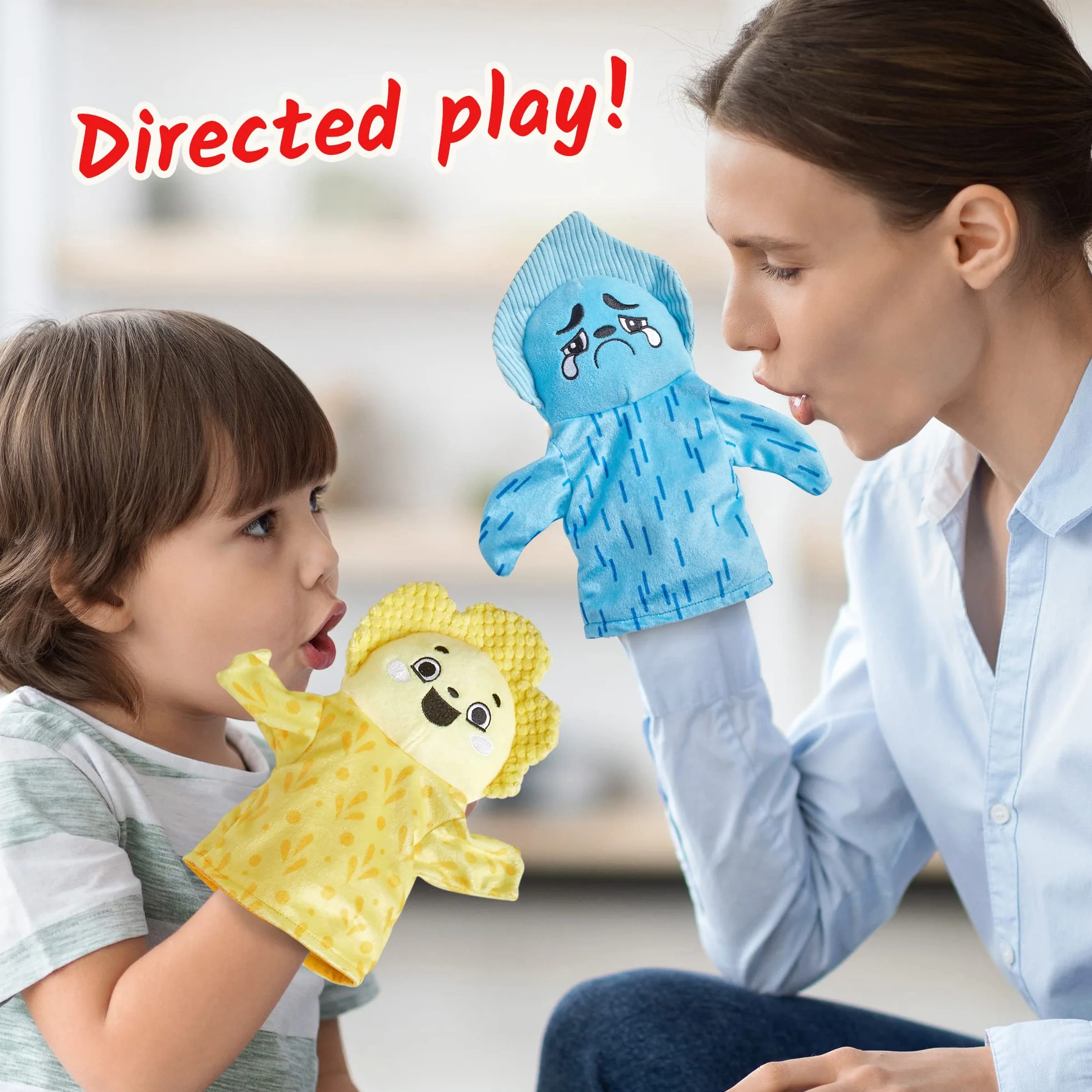 Set di Pupazzi da Mano Feelings Family di Learning Resources, Pupazzi da Mano per Bambini, Impara i Sentimenti, Pupazzi da Mano delle 5 Emozioni, Felicità, tristezza, Sorpresa, Rabbia e Paura