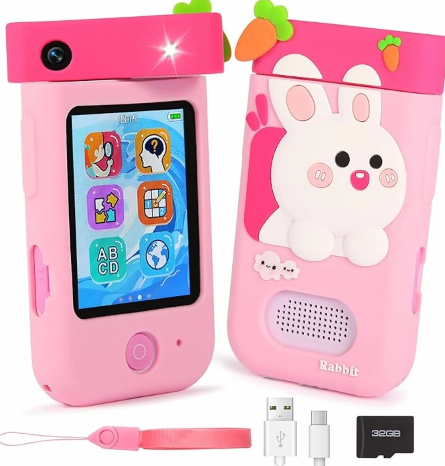 ARNSSIEN Macchina Fotografica Bambini, 180° Obiettivo,Video 1080P con Custodia Silicone, fotocamera per bambini per 3 4 5 6 7 8 anni, ragazze, ragazzi, regalo di Natale e compleanno per bambini, A200