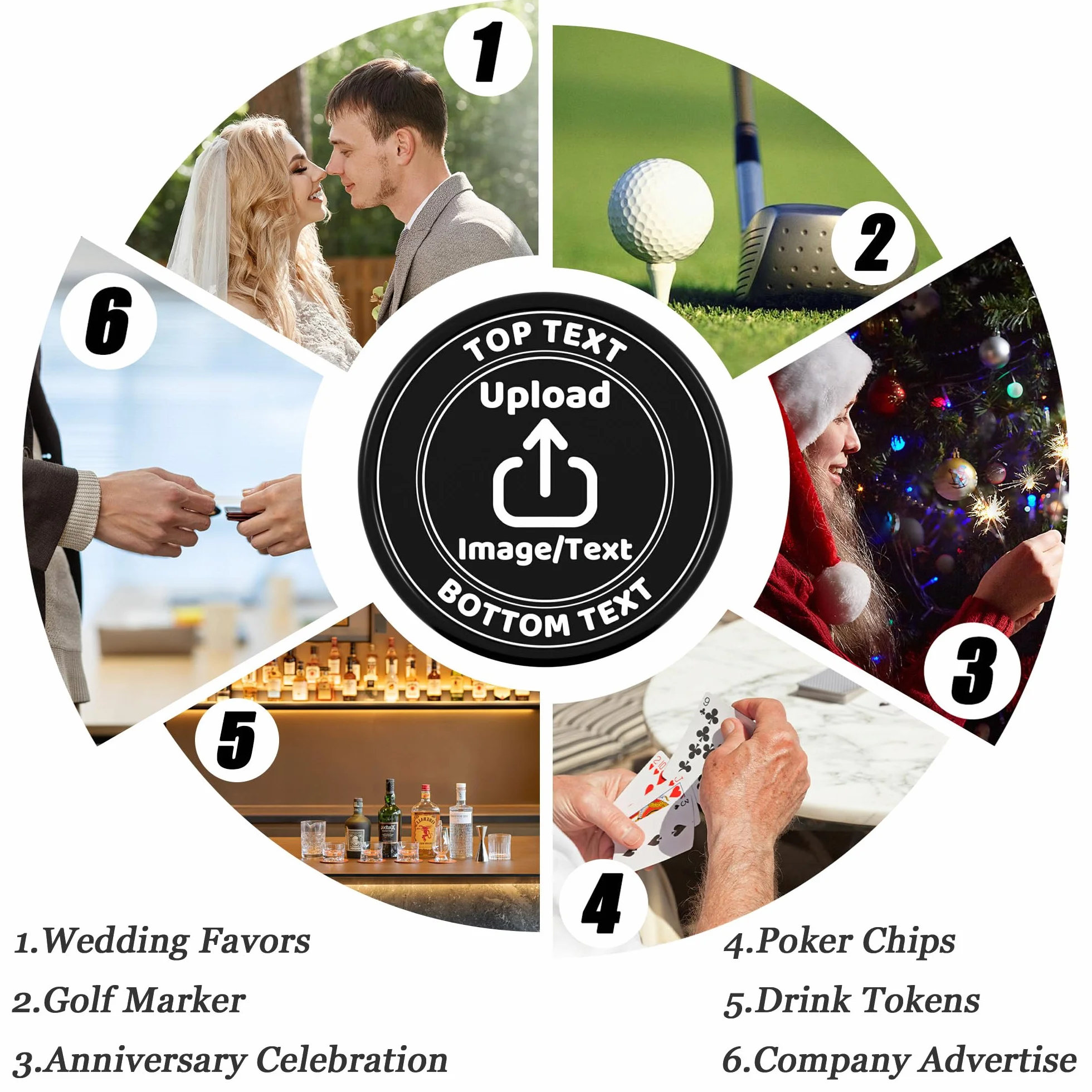 200-1000 fiches di plastica personalizzate del poker, chip della bevanda hanno personalizzato il proprio logo, immagine e testo, stampa a colori su entrambi i lati gettoni personalizzati per