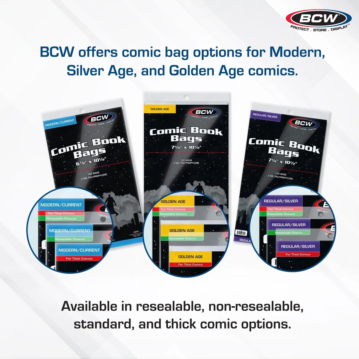 BCW Resealable Comic Book Bags 100 ct