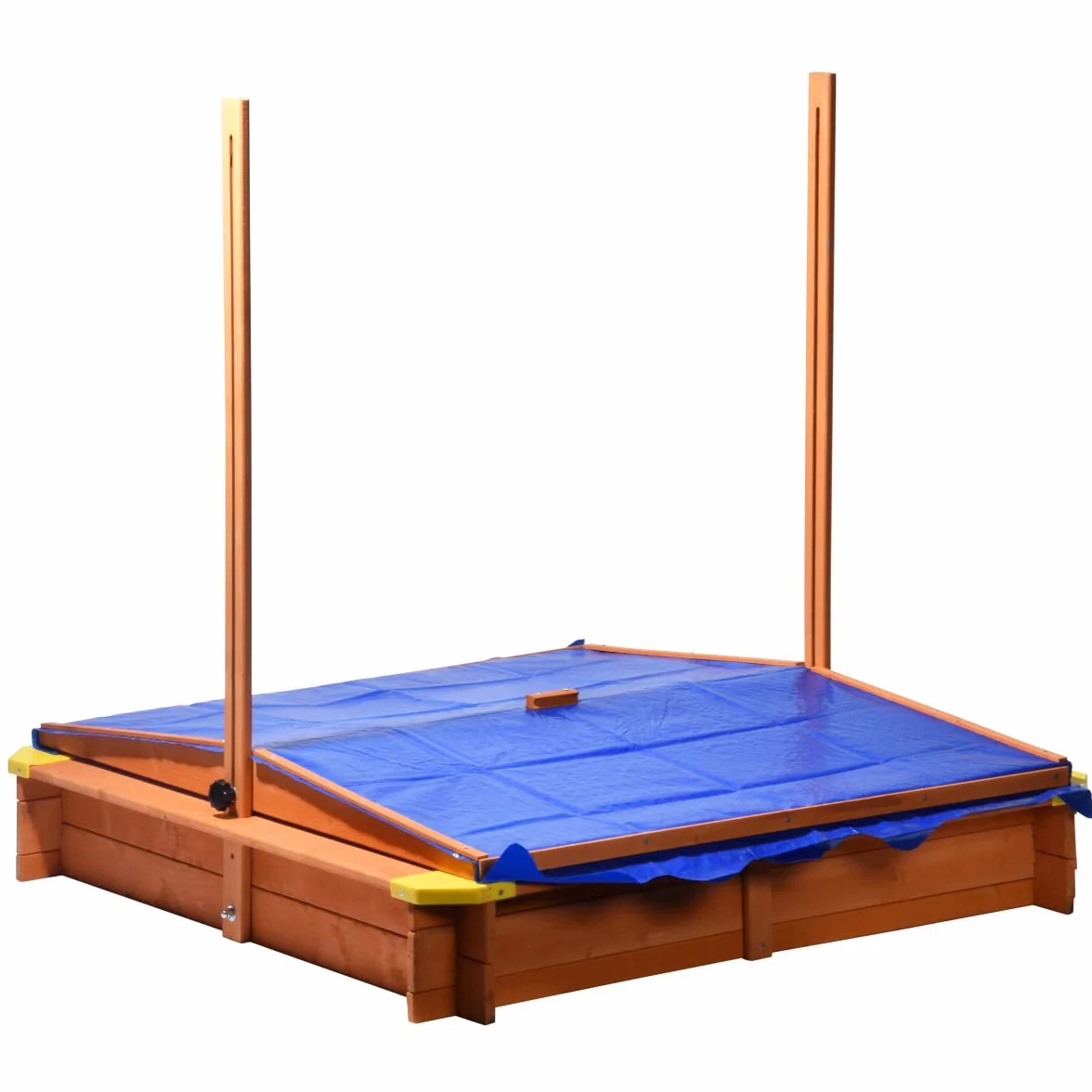 dobar 94350FSC - Aiuola per Bambini, per Giocare con la Sabbia, Tetto Regolabile in Altezza e orientabile, con Protezione UV 801, Fondo Incluso, 117 x 117 x 117 cm