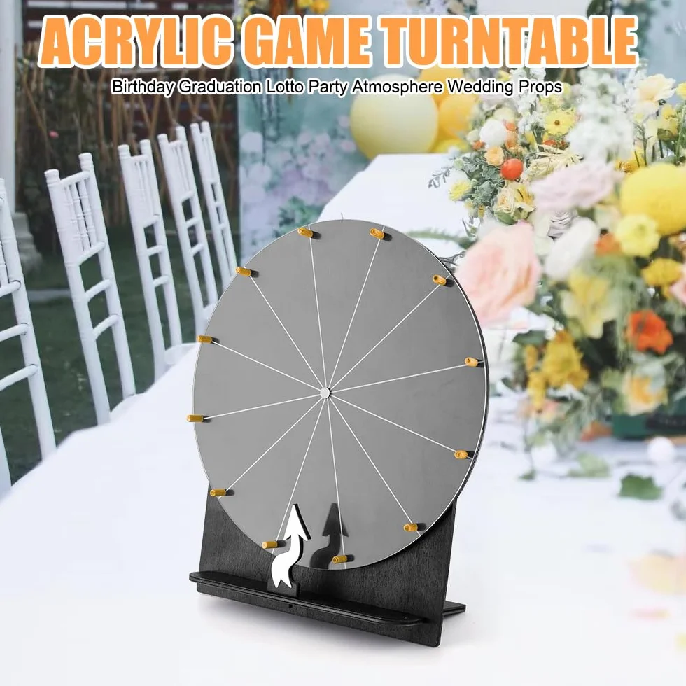 Ruota della Fortuna per Girare, Giocattolo con Gomma e Pennarello, 12 Slots Spinning Prize Wheel, Ruota della Fortuna per Giochi della Lotteria, Giochi di Parole, Carnevale