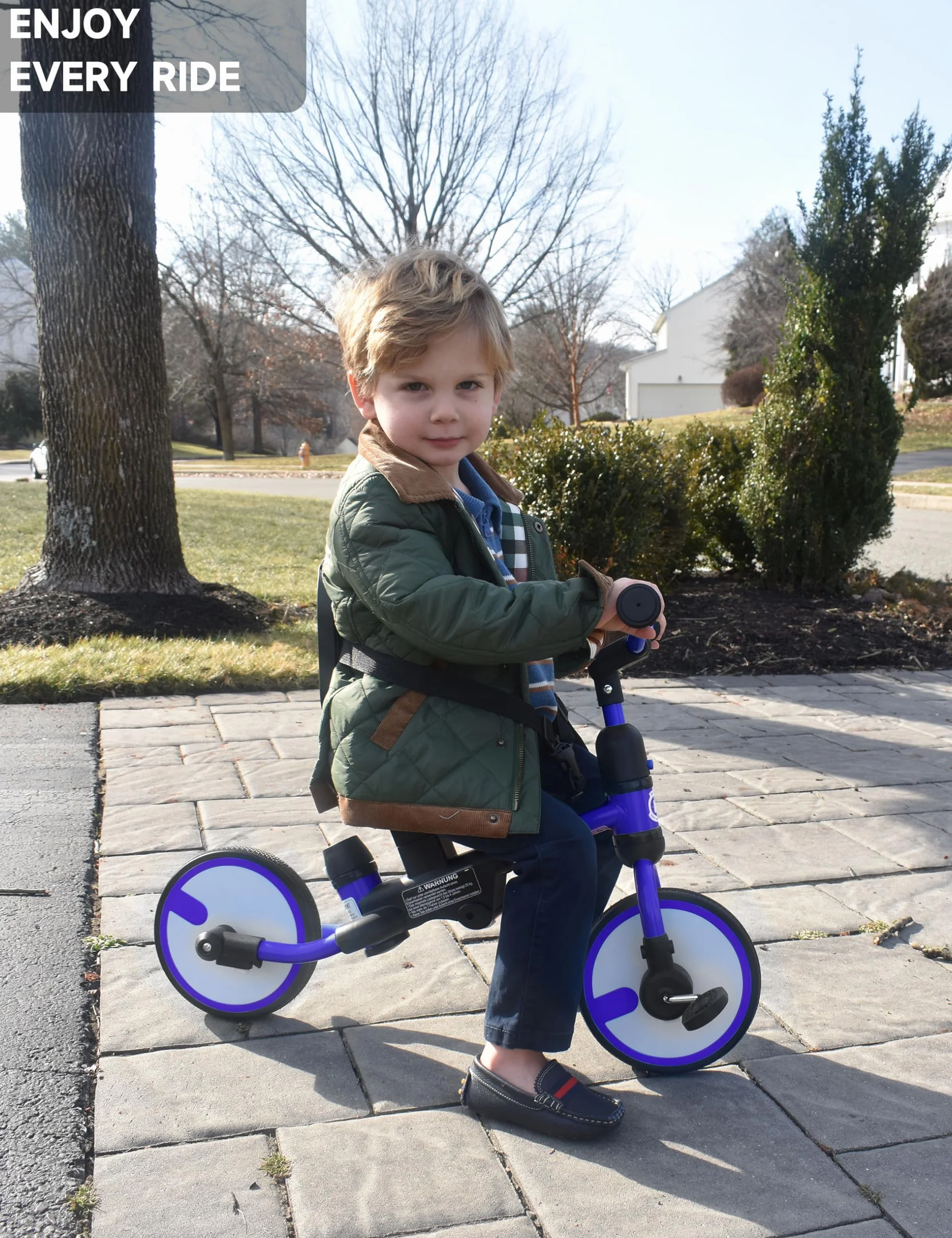 Besrey Triciclo Bambini 5 in 1 – Triciclo Evolutivo con Maniglione e Ruota di Scorta, Bici Senza Pedali per Bambini da 18 Mesi Dotato di Schienale e Cintura, Regalo Compleanno per Bambini (Blu scuro)