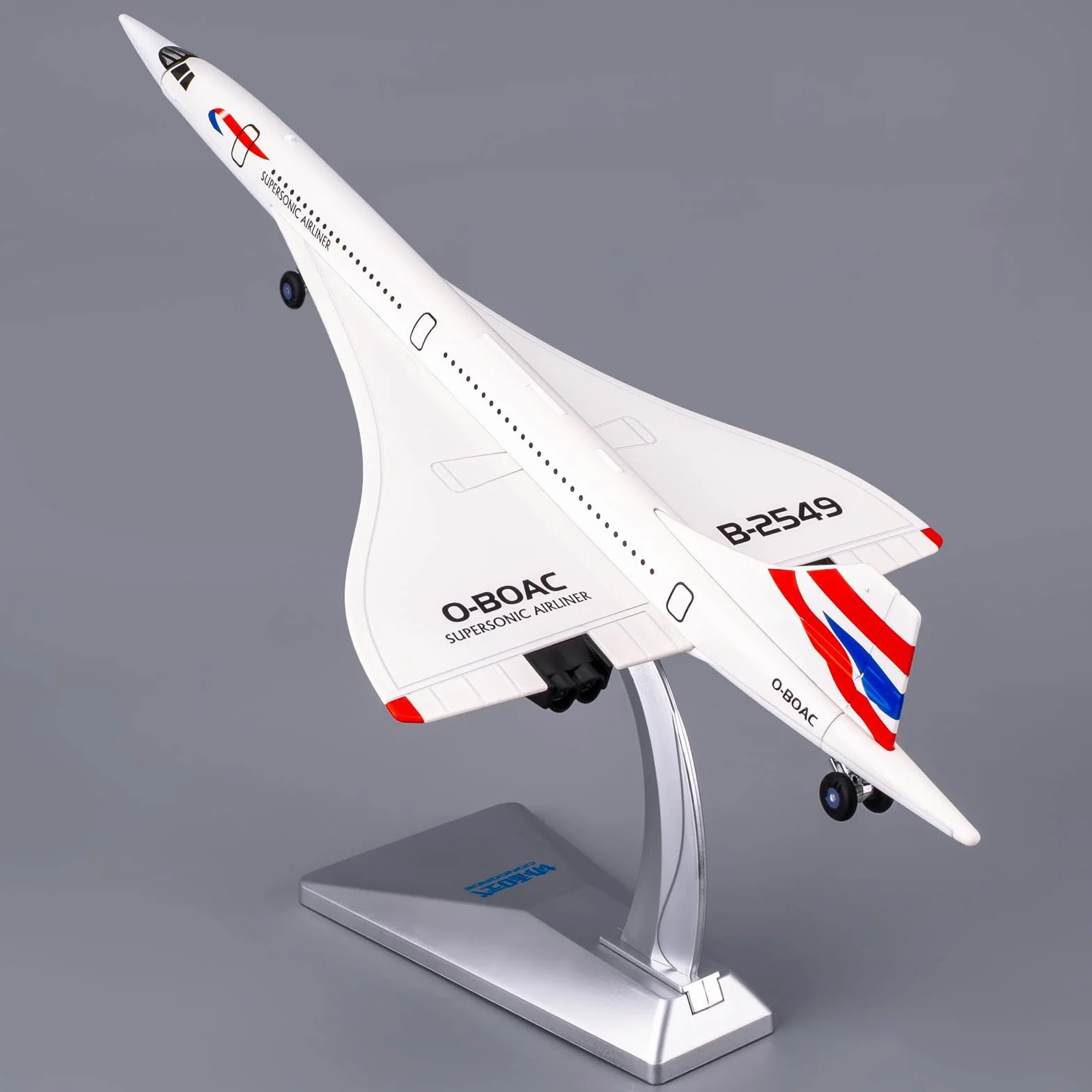 TGRCM-CZ 1/168 Concorde Supersonic Airliner Modello Aereo, Giocattoli in lega di zinco Diecast Auto con suoni e luci per collezionisti e bambini 3 anni di compleanno