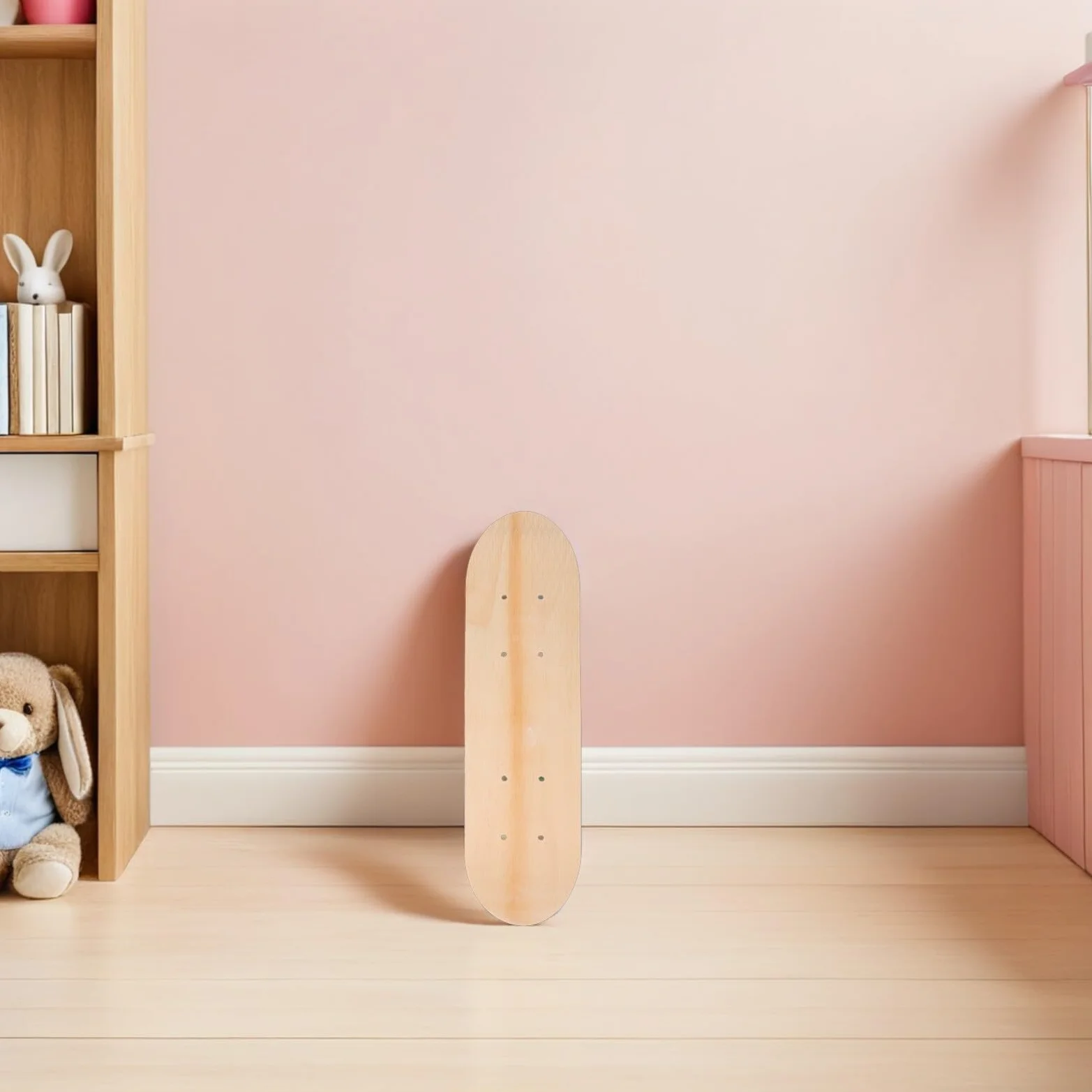GANAZONO Tavola da Skateboard in Legno Naturale Beige 7 Strati Doppia Coda Liscia per Pittura Fai da Te 3 Pezzi per Ragazzo Ragazza e Genitori