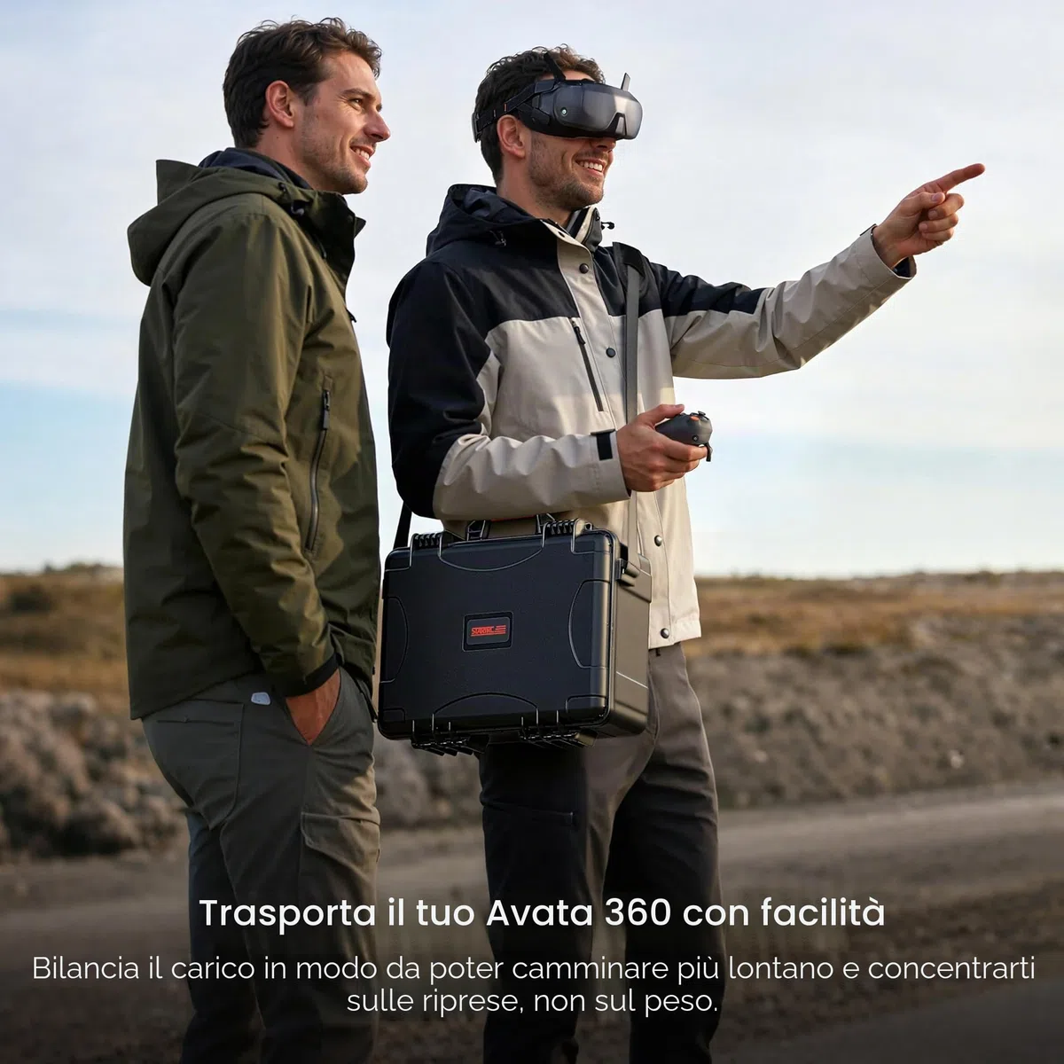 STARTRC Avata 360 Custodia, custodia rigida impermeabile per il trasporto per DJI Avata 360 Fly More Combo accessori per DJI RC 2/RC Motion 3 controller, occhiali N3, 6 batterie e hub caricabatterie