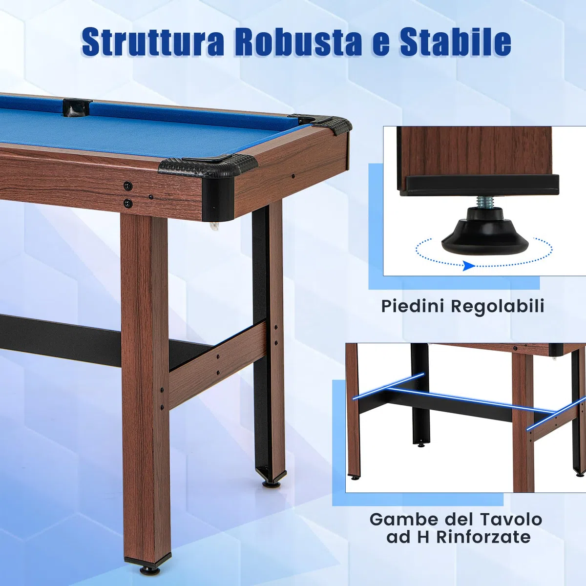 RELAX4LIFE Tavolo da Biliardo 122 cm, Mini Biliardo in Legno con Set Completo di 16 Palline, 2 Stecche, Gessetti, Spazzola e Triangolo – Tavolo Salvaspazio per Casa, Bar e Palestra