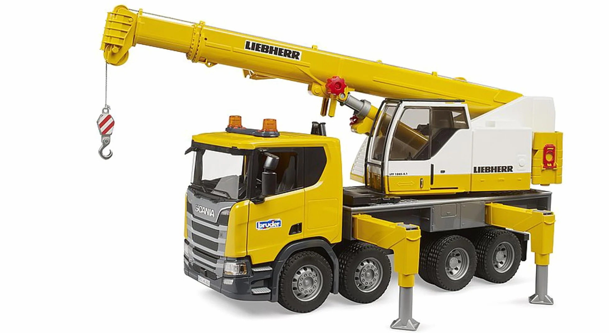 bruder 03571 - Scania Super 560R autogru Liebherr con modulo luci e suoni, veicoli, veicolo da costruzione, autogru, camion, giocattoli dai 4 anni in su | plastica ABS