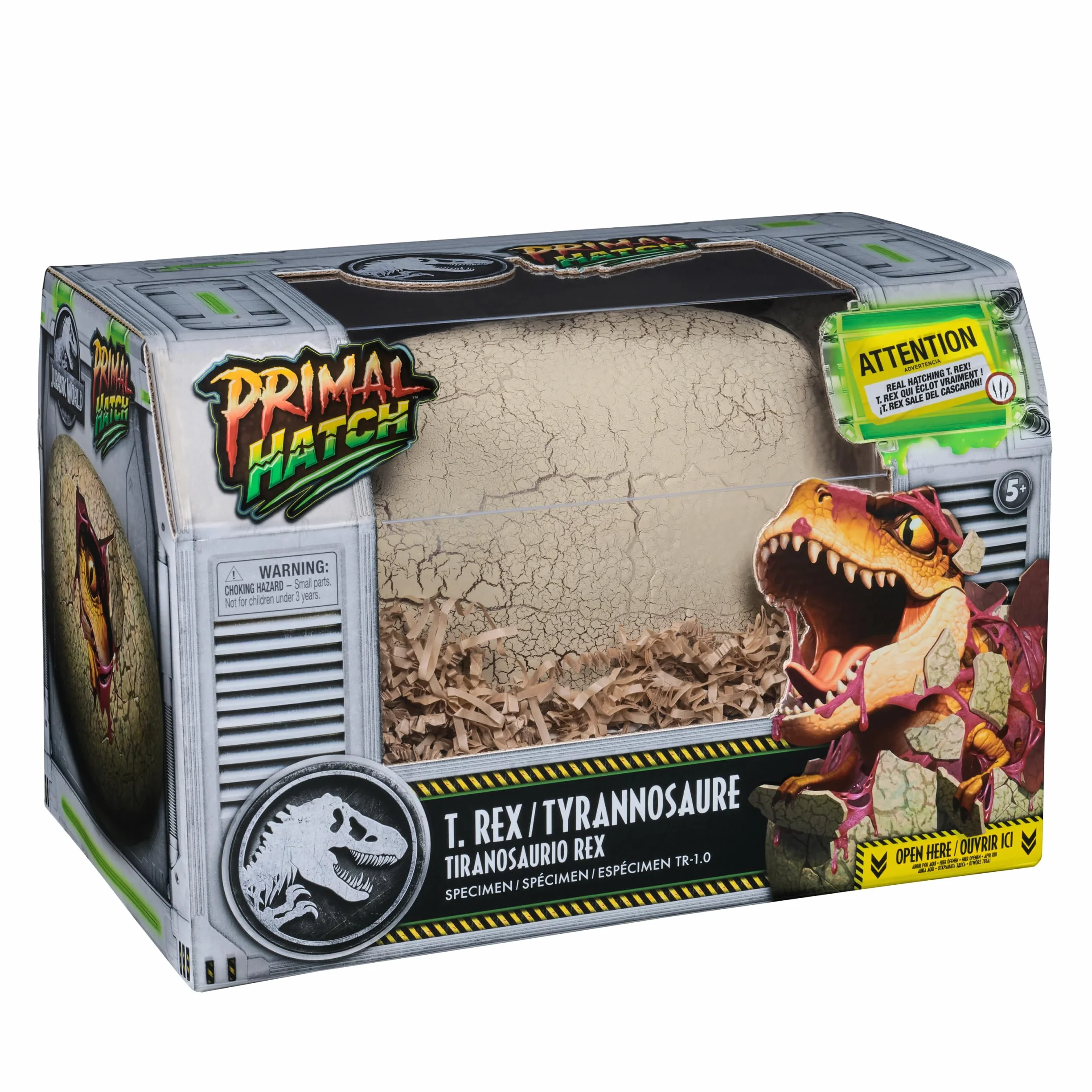 Primal Hatch Jurassic World, Dinosauro Interattivo con Uovo, Fai Schiudere e Addestra il Tuo Cucciolo di Dinosauro con Oltre 100 Suoni e Reazioni, Giocattolo per Bambini e Bambine, 5+ Anni