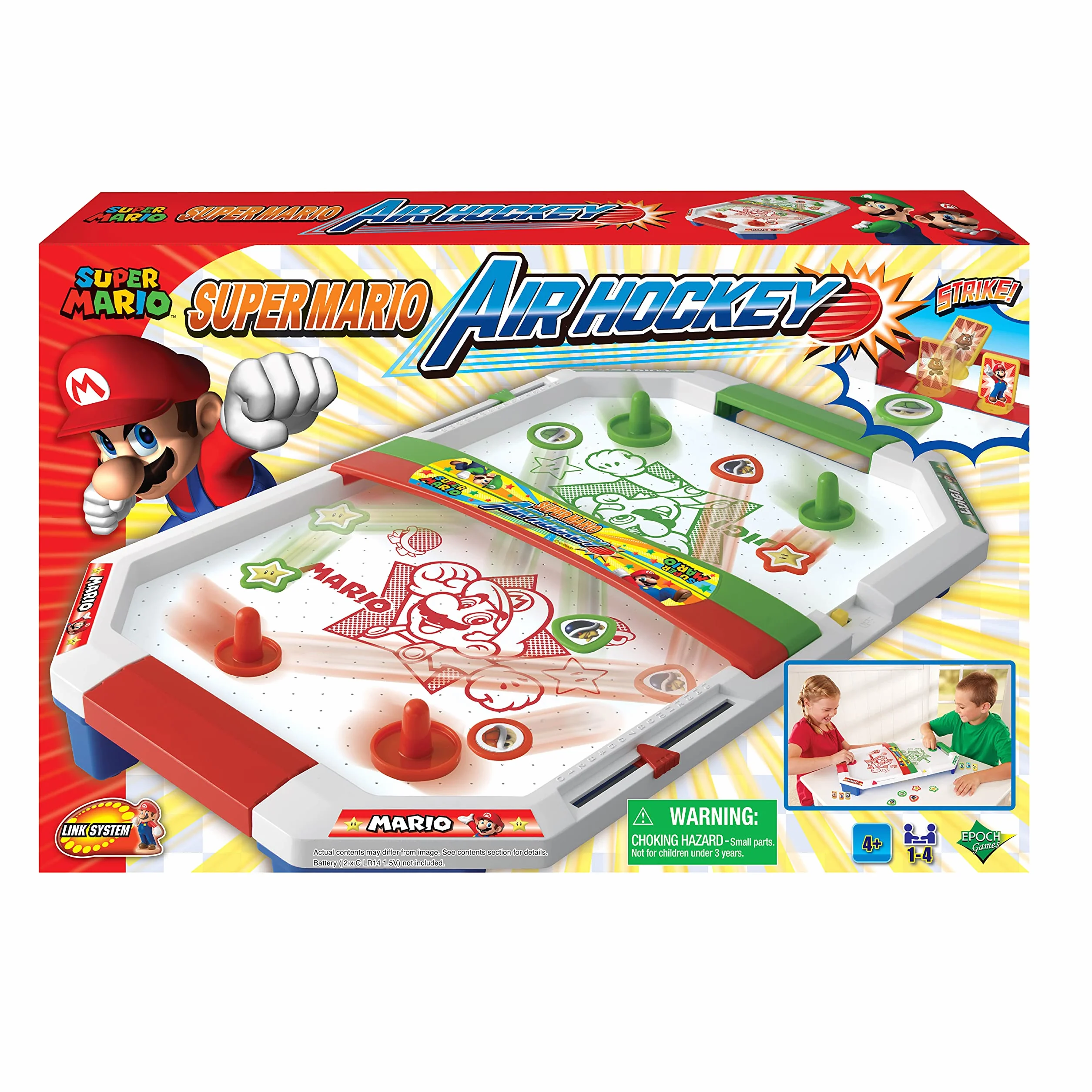 EPOCH Games 7415 Super Mario Air Hockey - Party Spiel Actionspiel Geschicklichkeitsspiel Bunt