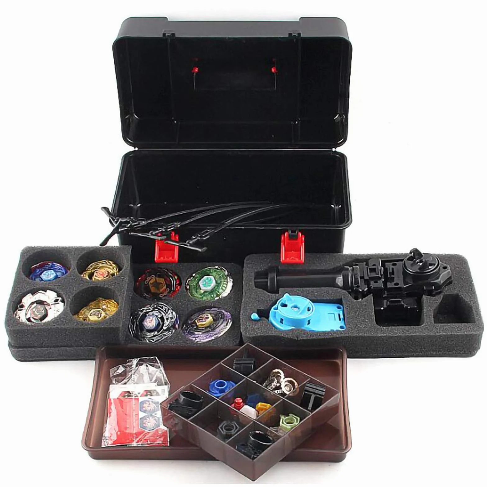 Toupie 8 Pezzi velocità Gyro Metallo Combattimento Tupie Set 4D Fusion Modello Combinazione con Trasmettitore Maniglia E