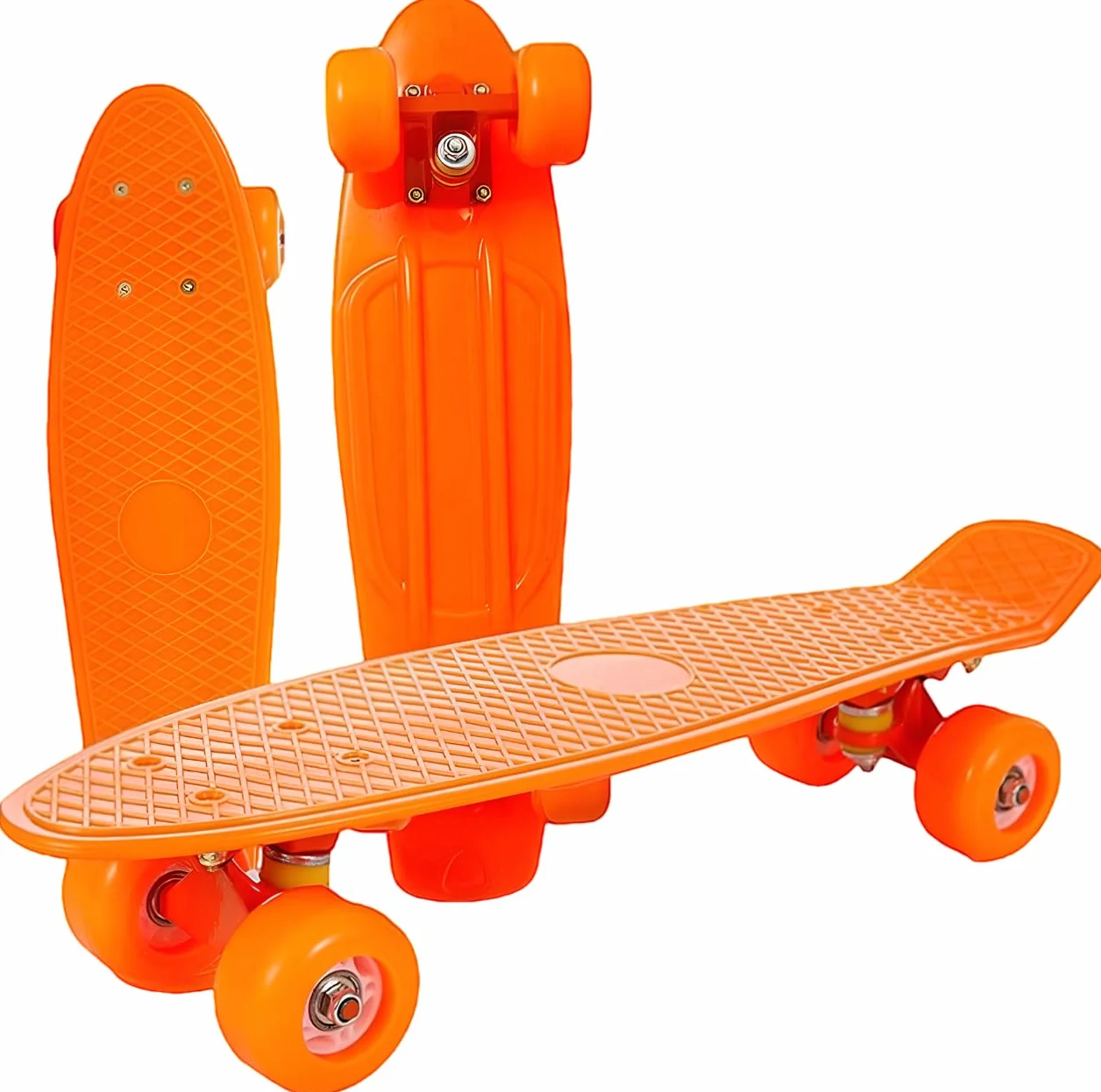 Skateboard per Bambini Skate per Bambini Ragazzi Adulti cm 54 in Plastica Super Resistente Stile Retrò Skateboard Mini Cruiser con Cuscinetti Ruote in Tinta,Colori Assortiti Colore Casuale
