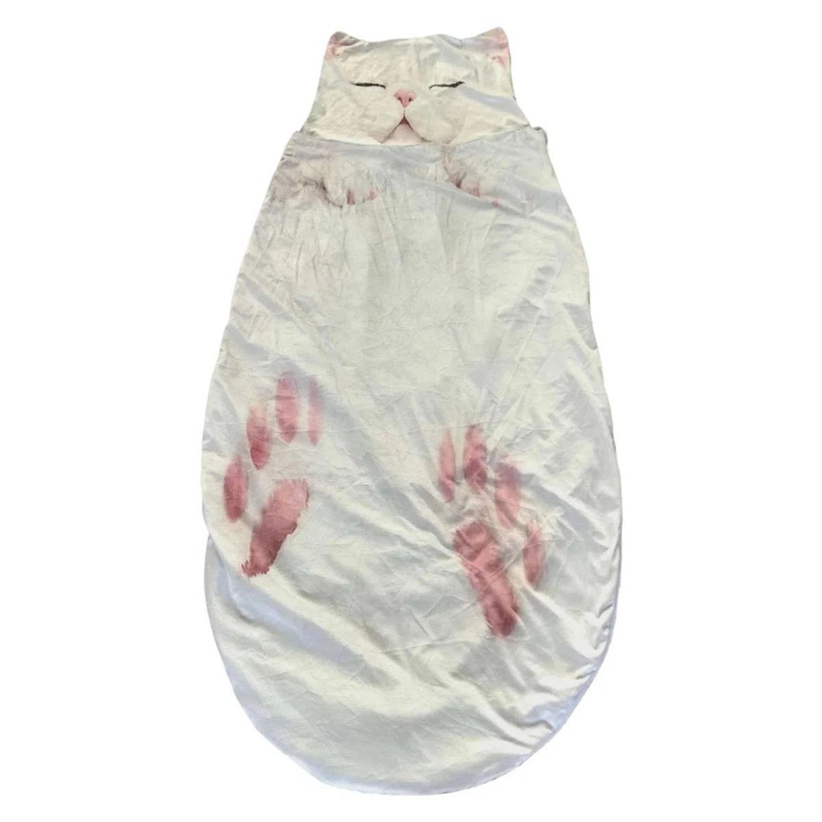 Sacco a pelo in peluche con stampa di gatti, sacco a pelo per gli esseri umani, design gigante in peluche con morbida fodera in flanella, coperta calda a tema gatto carino per casa, campeggio