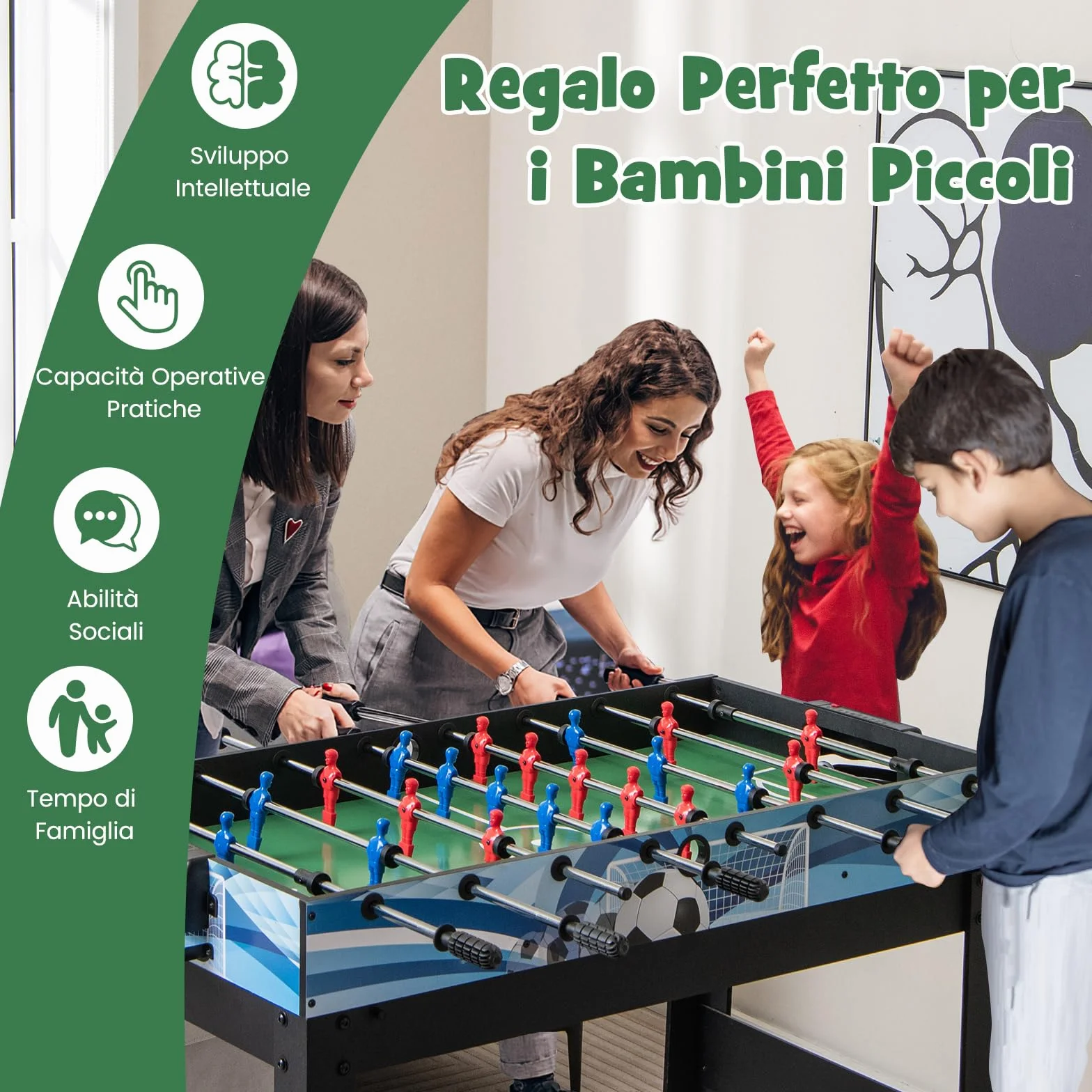 COSTWAY 15 in 1 Set da Tavolo da Gioco Combo, Tavolo Multigioco Basket Calcetto Hockey Biliardo Ping Pong Bowling Shuffleboard ecc, Set Combinato per Giochi Multipli per Bar Casa Ufficio