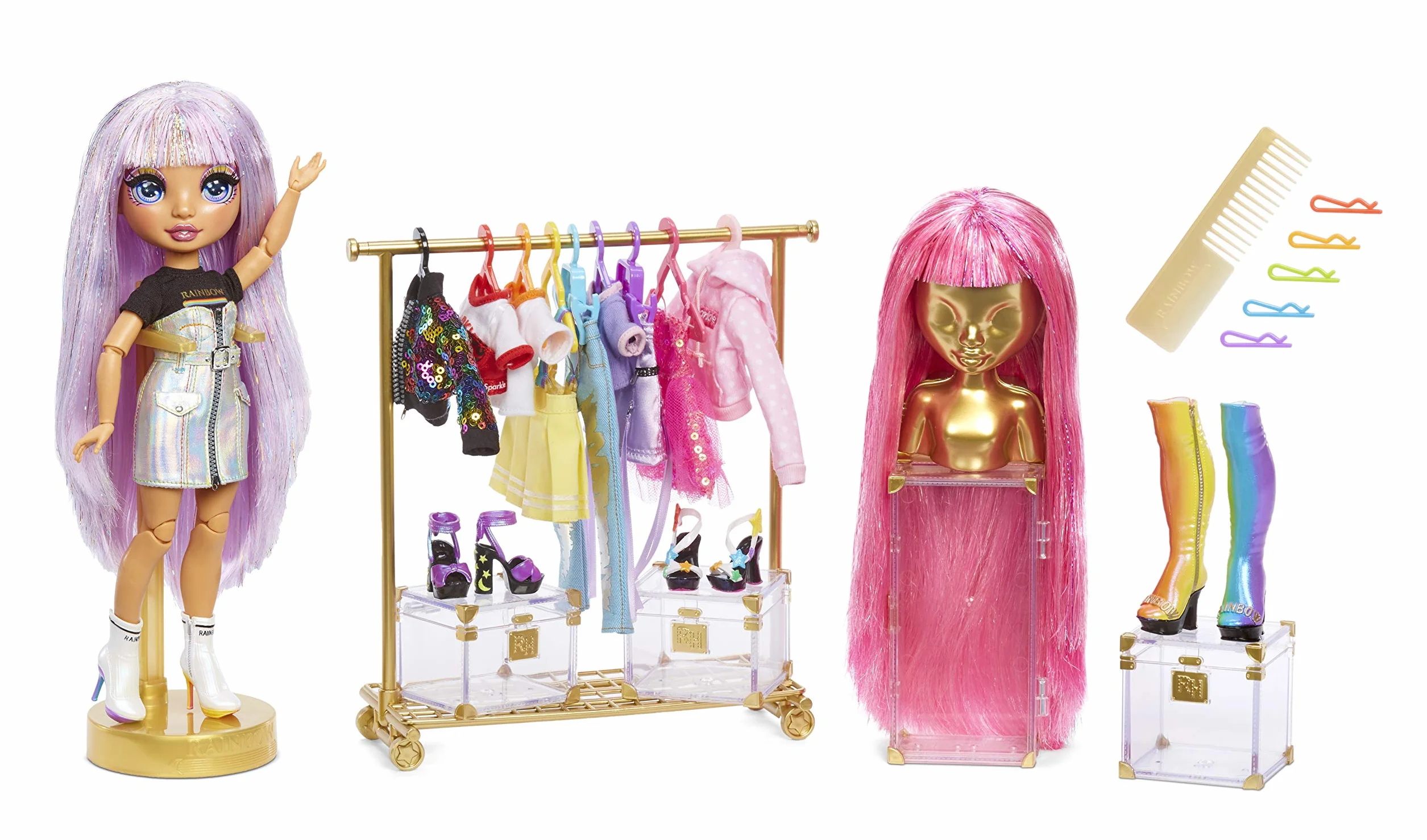 Rainbow High Fashion Studio - Bambole con Vestiti, Accessori & 2 Fantastiche Parrucche - Crea più di 300 Look