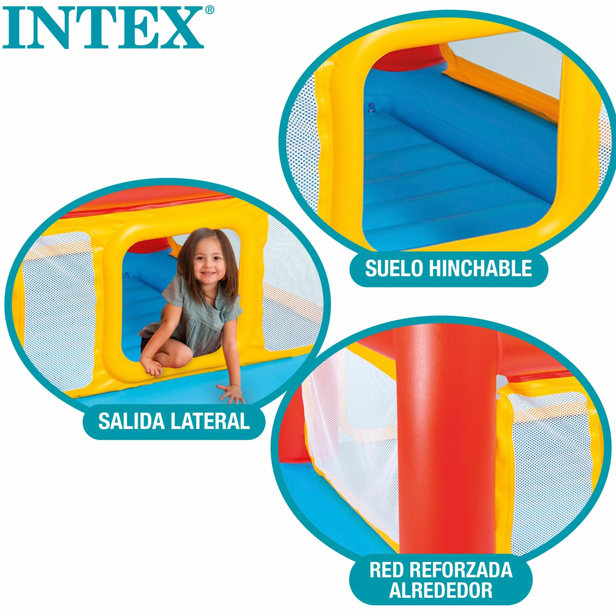 Intex 48260NP - Playhouse Jump-O-Lene, Vinile, Multicolore, 174x174x112 cm