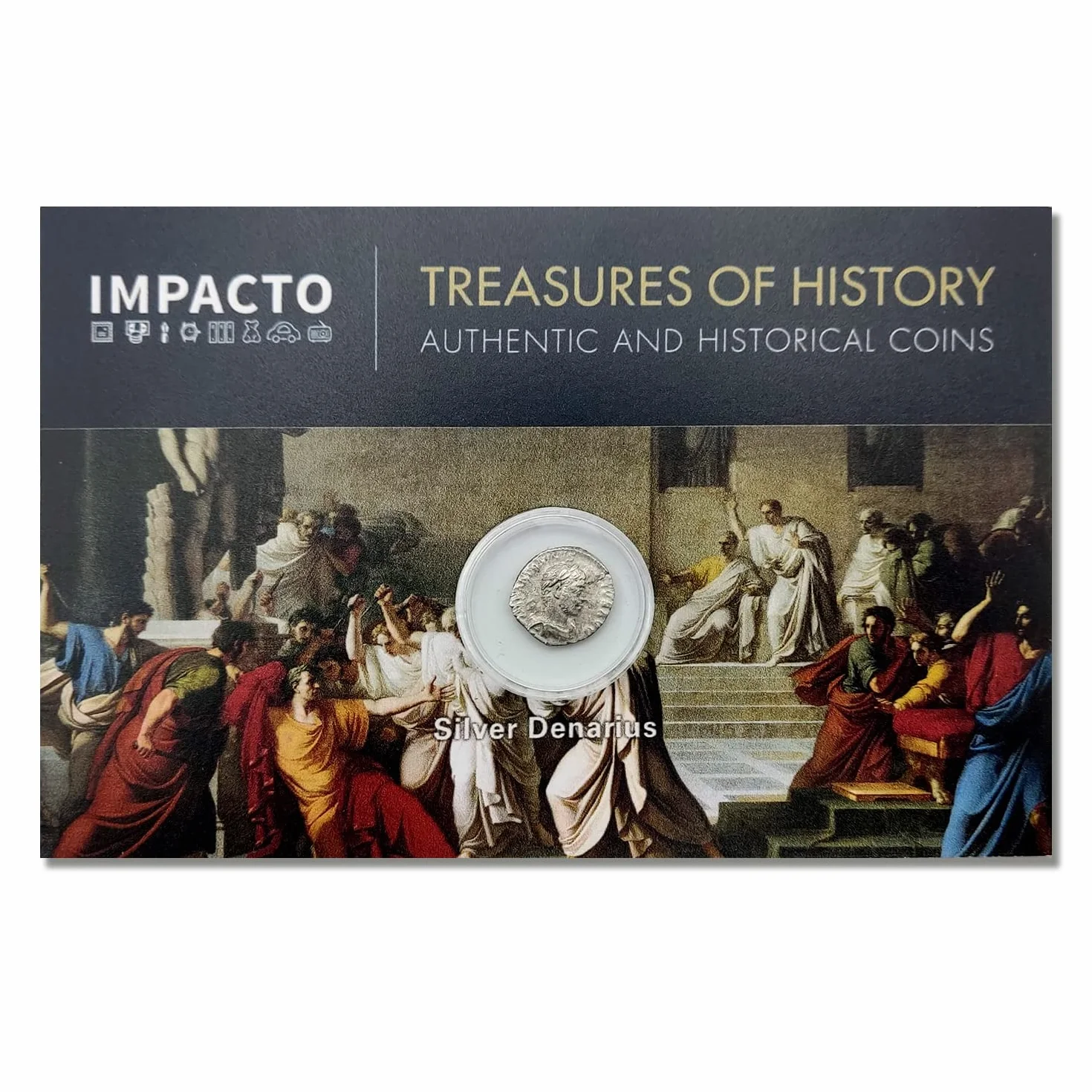 IMPACTO COLECCIONABLES | Autentica Moneta Antica di Roma | Denario d’Argento dell’Impero Romano, la Moneta Che Forgiò Un Impero | Include Certificato di Autenticità