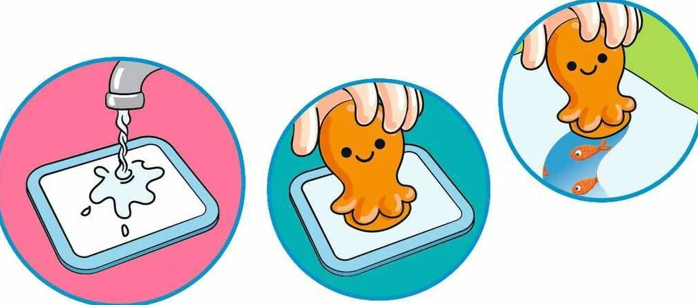 Ravensburger 4568 Aquadoodle Magic Ocean - stampaggio antimacchia e scoperta con acqua - set di timbri con tappetino in tessuto magico per bambini a partire da 1 anno - giocattolo a partire da 1 anno