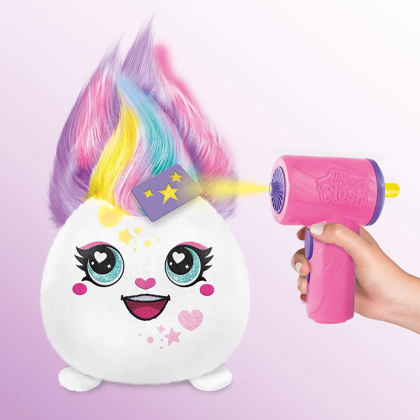 Canal Toys Hair'iffic Salon Airbrush Plush Doudou with Aerografo Stencil Stazione di Lavaggio Creativo Riutilizzabile
