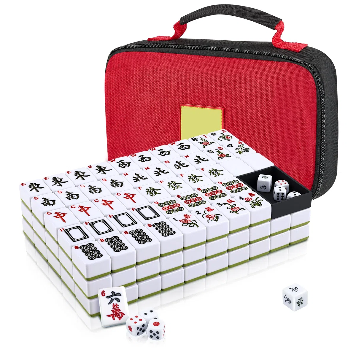 Mahjong grande Set cinese 146 pezzi 3x2,25 cm custodia da viaggio