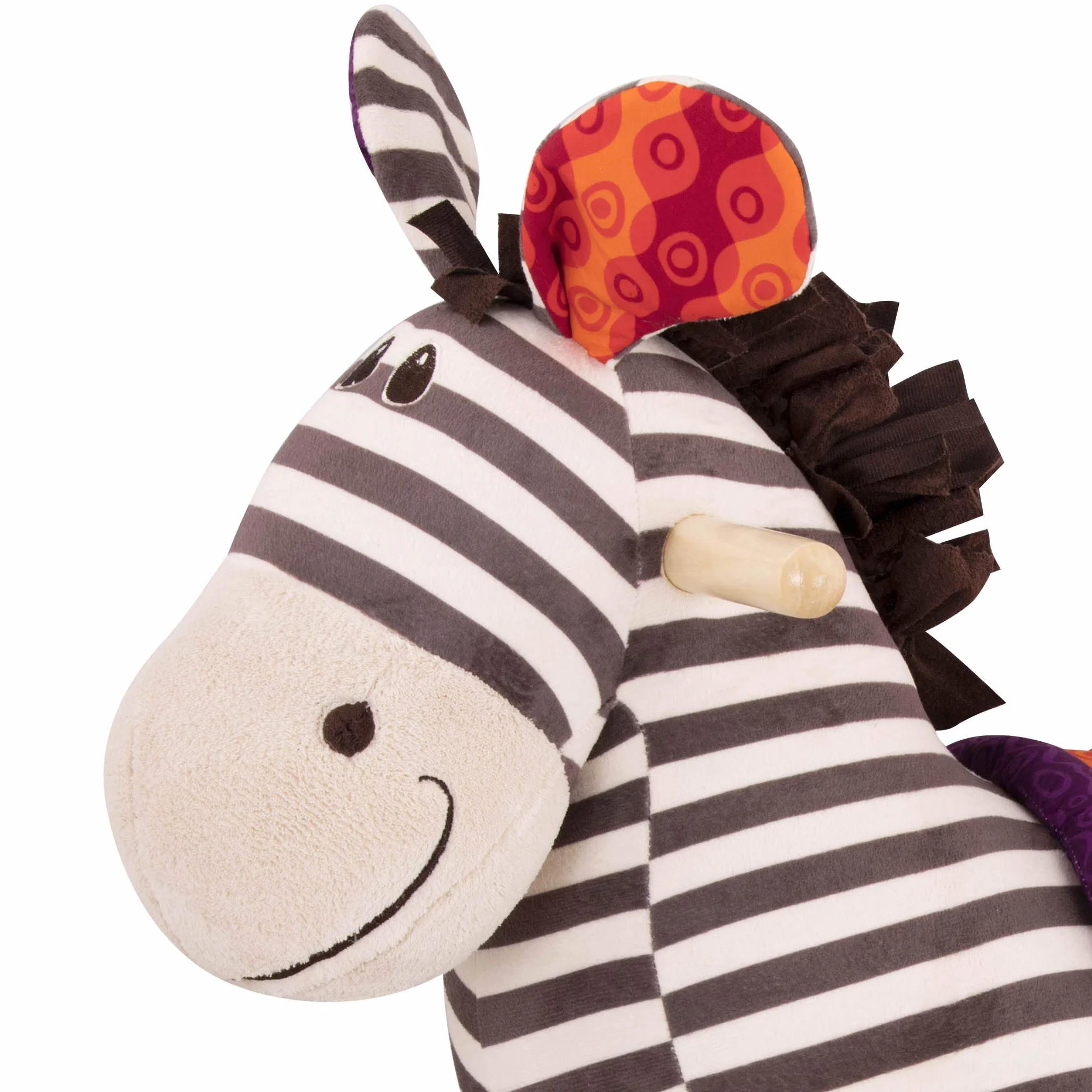 B. toys - Rodeo Rockers - Kazoo - Zebra a dondolo - Sedile comodo e dondoli in legno duro - Giocattolo per lo sviluppo del gioco attivo - Robusto e durevole - 18 mesi +