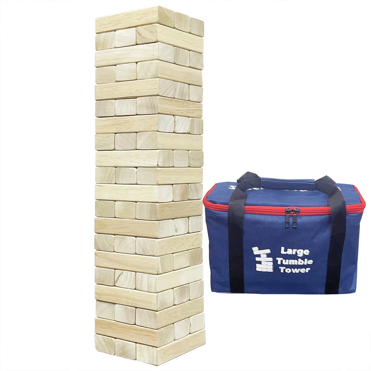 Gioco di Torre di Tamburi in Legno 60 pezzi Blocchi da Impilare