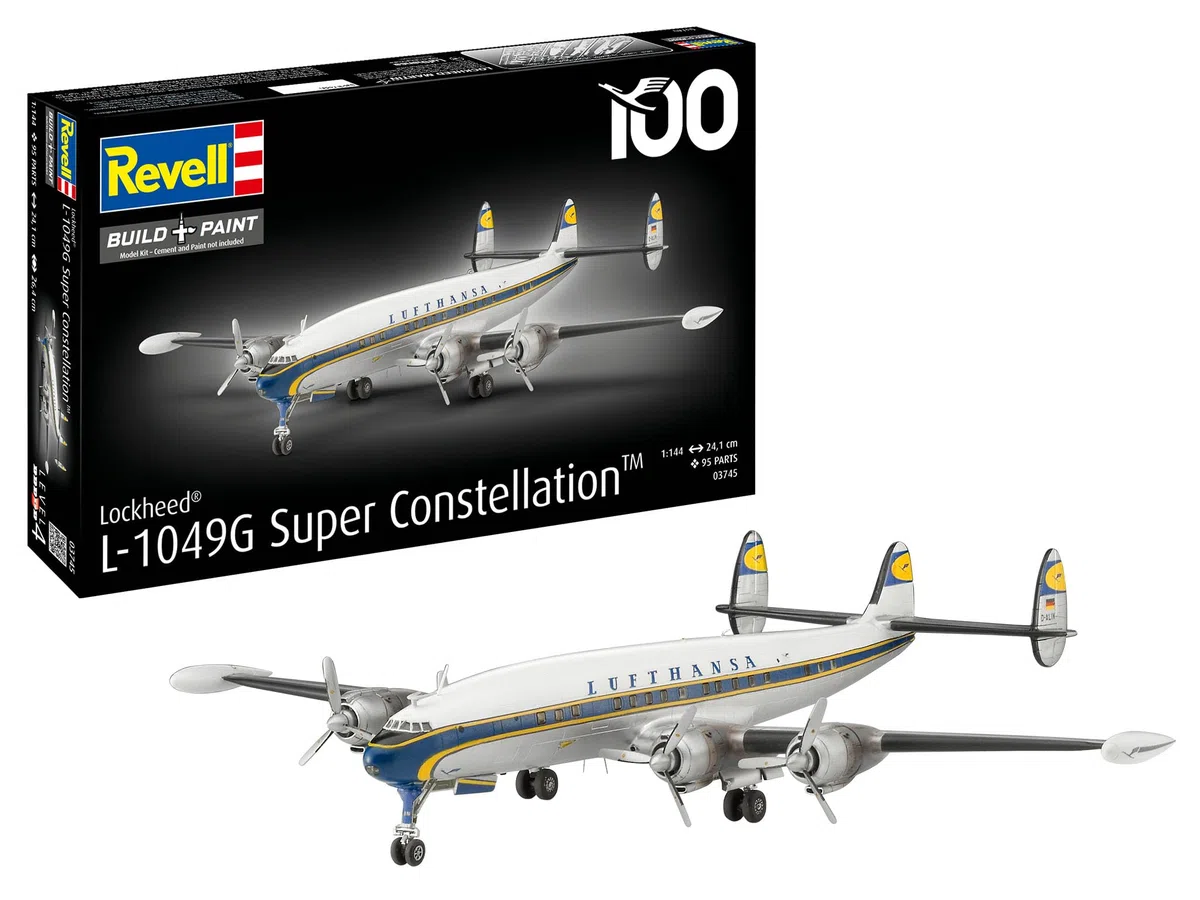Revell 03745 Lockheed L.1049G Super Constellation Lufthansa scala 1:144 - Kit modello in plastica non costruita/non verniciata