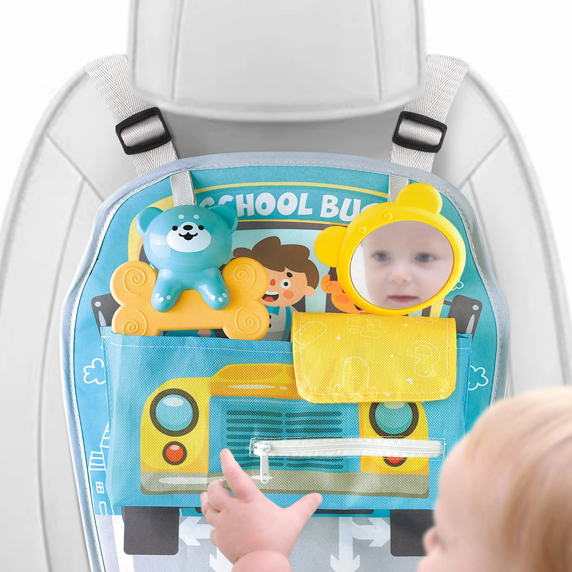caterbee Giocattoli per Auto per Bambini con Centro del Volante per Giocare e calciare (Volante), 6-36 Mesi