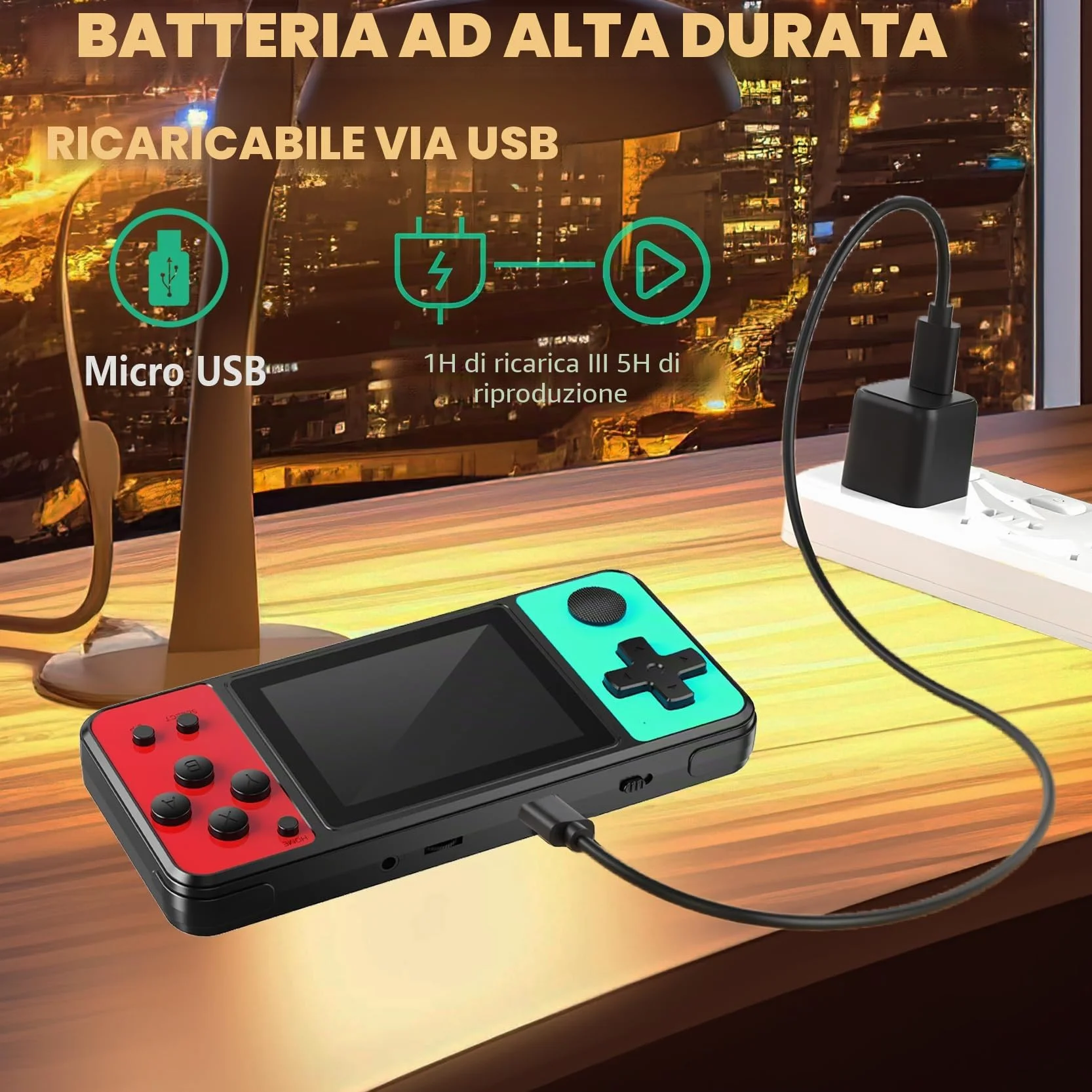 Giochi portatili a 32 bit - 139 videogiochi integrati - Display IPS da 3" ricaricabile - Giocatore arcade portatile - Giocattoli elettronici per bambini