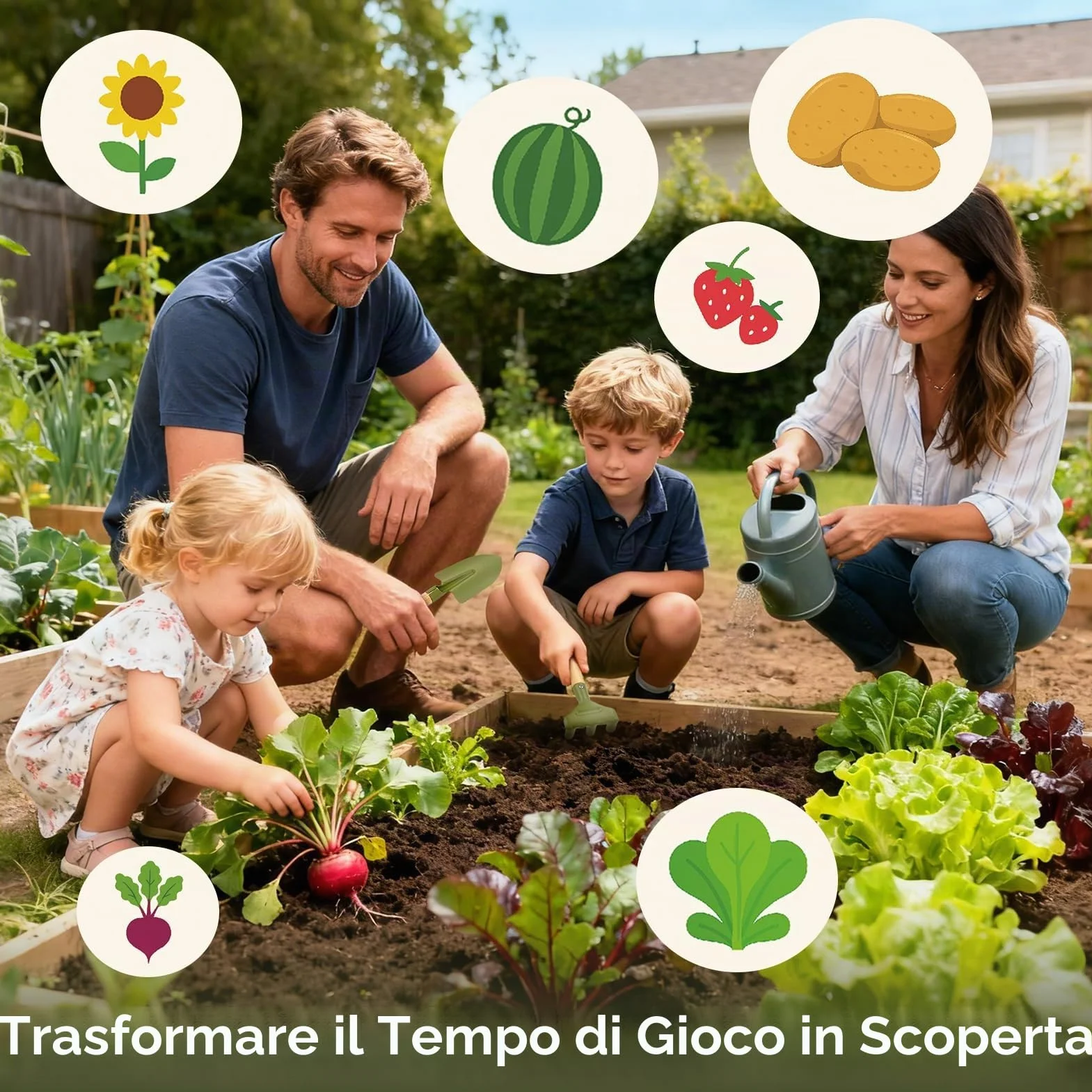 Dreamon Carriola per Bambini 17PCS – Set Giardinaggio Bambini con Attrezzi Lunghi e Corti, Guanti, Kit Esplorazione con Scatola Insetti, Retino, Lente d’Ingrandimento – Gioco Educativo Esterno 3+ Ann