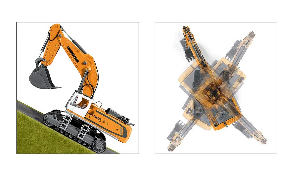 siku 6740, Escavatore cingolato Liebherr R980 SME, Telecomandato, 1:32, Telecomando incluso, Metallo e Plastica, A batteria, Multifunzionale, Giallo