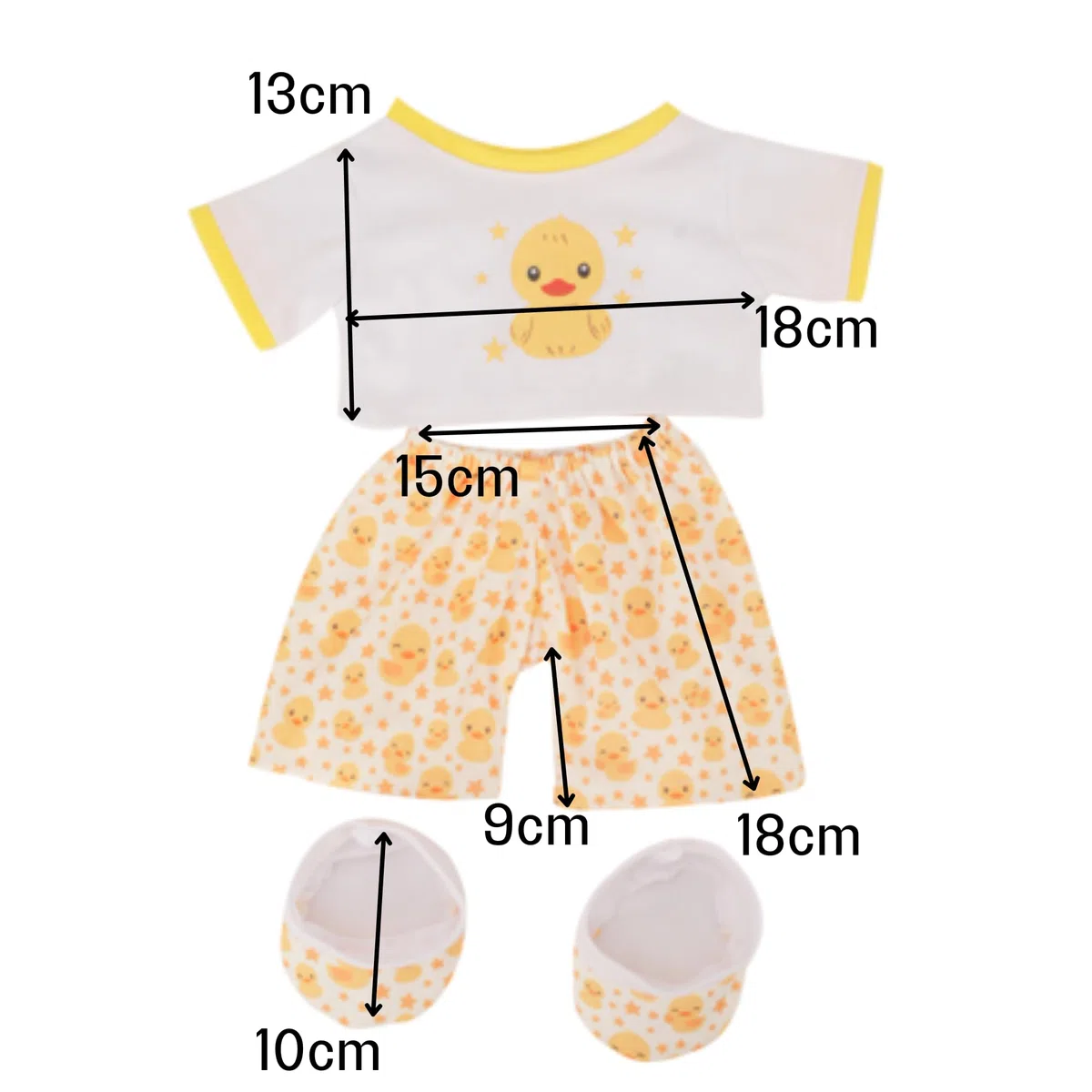 Pigiama e pantofole a forma di anatra, 40 cm, vestito da orsacchiotto