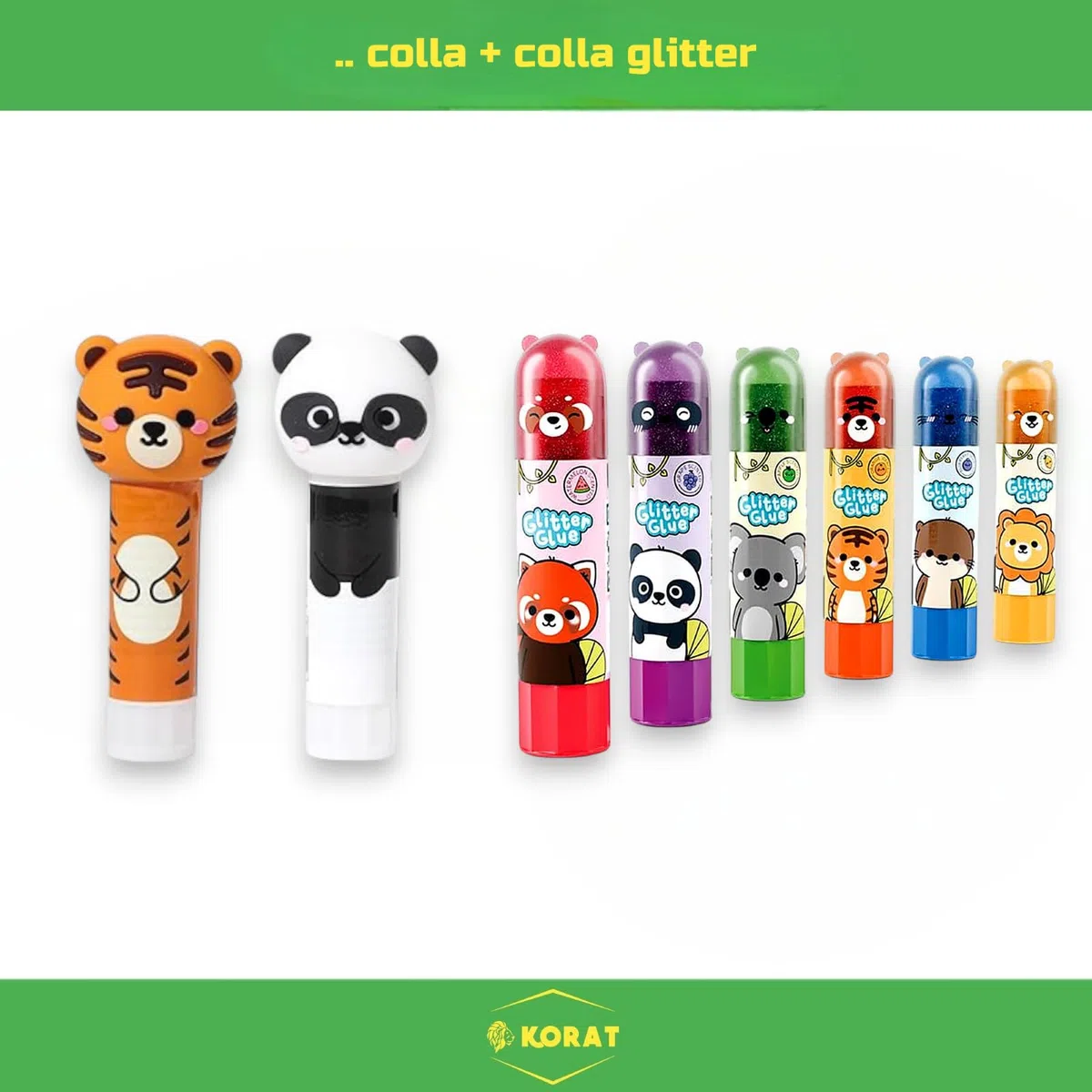 KORAT Pasqualone Sorpresa Bambini Uovo di Pasqua Gigante Tema Animali Kawaii Kit Cancelleria Completo, Set Scuola Animali, Gadget Panda Tigre Leone, Regalo Pasqua