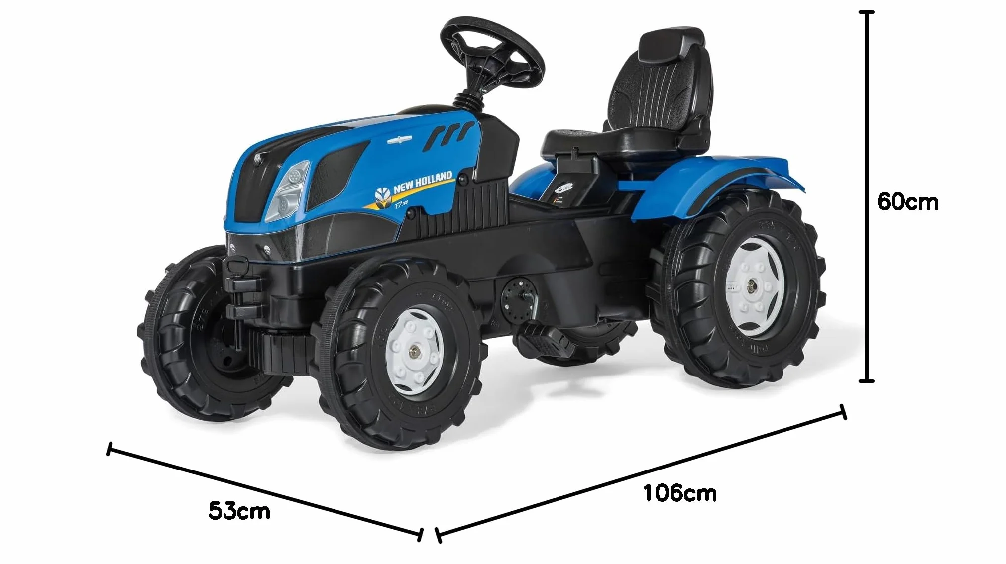 Rolly Toys New Holland Trattore Farmtrac 106 cm x 53 cm x 60 cm