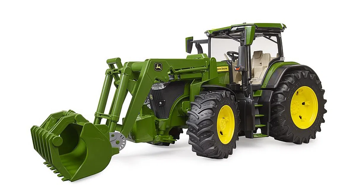 bruder 03151 - John Deere 7R 350 con caricatore frontale, trattore, fattoria, giocattolo