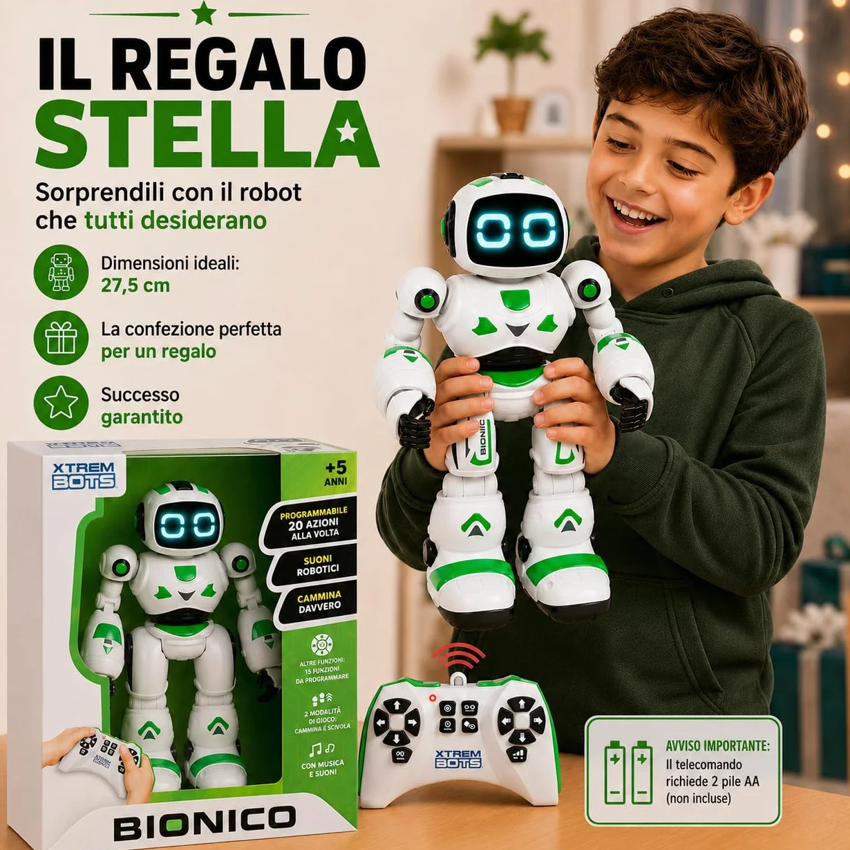 Xtrem Bots - Bionic | Robot Giocattolo | Robot Bambini | Telecomandato E Programmabile | Giochi Bambini 5 Anni O Più | Regalo Bambino 5 Anni