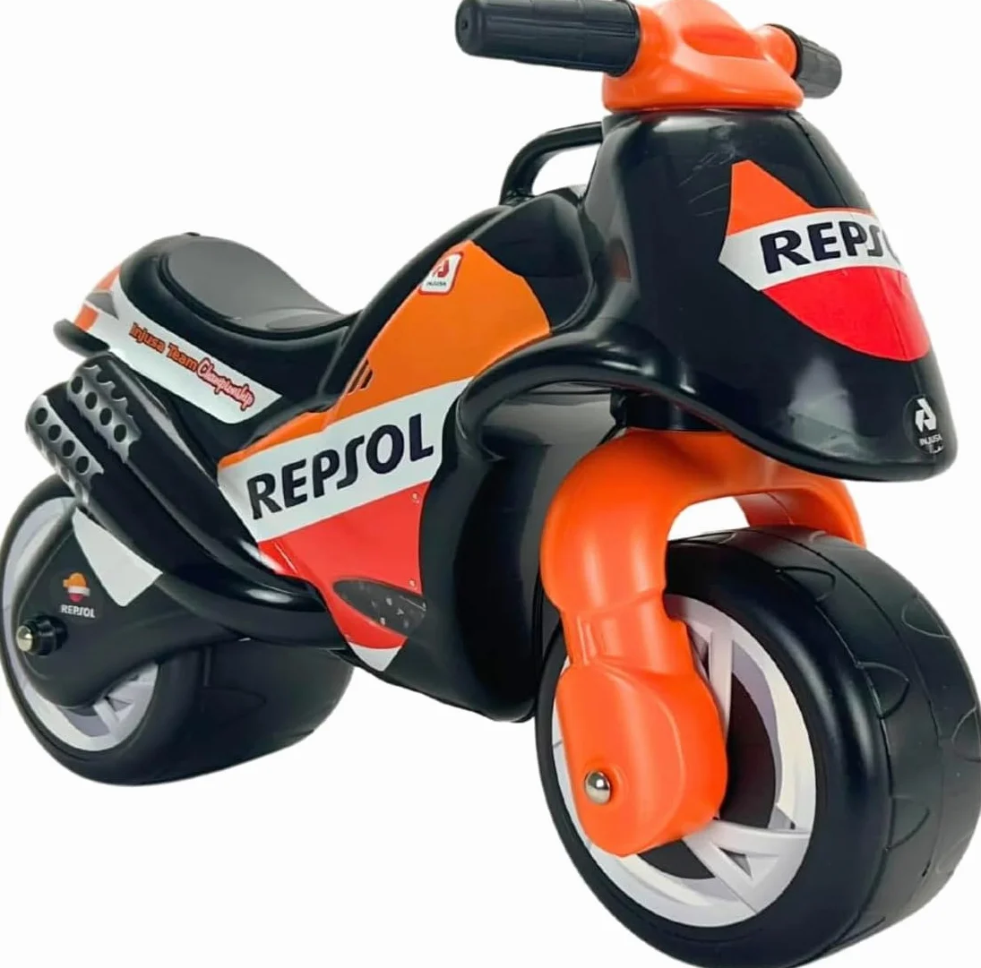 Moto per Bambini 18-36 Mesi Moto Bambino 3 Anni Ruote Larghe Stabile Senza Pedali - Primi Passi Bimbi - Ergonomica Maniglia Trasporto + Design REPSOL - INJUSA