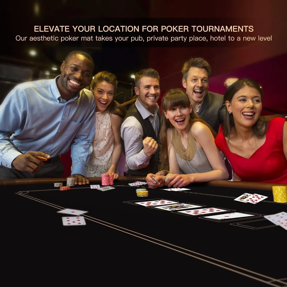 Profesjonalne Tappetino da Poker Texas Hold'em – Telo Antiscivolo 10 Giocatori – Layout Casinò Verde/Oro