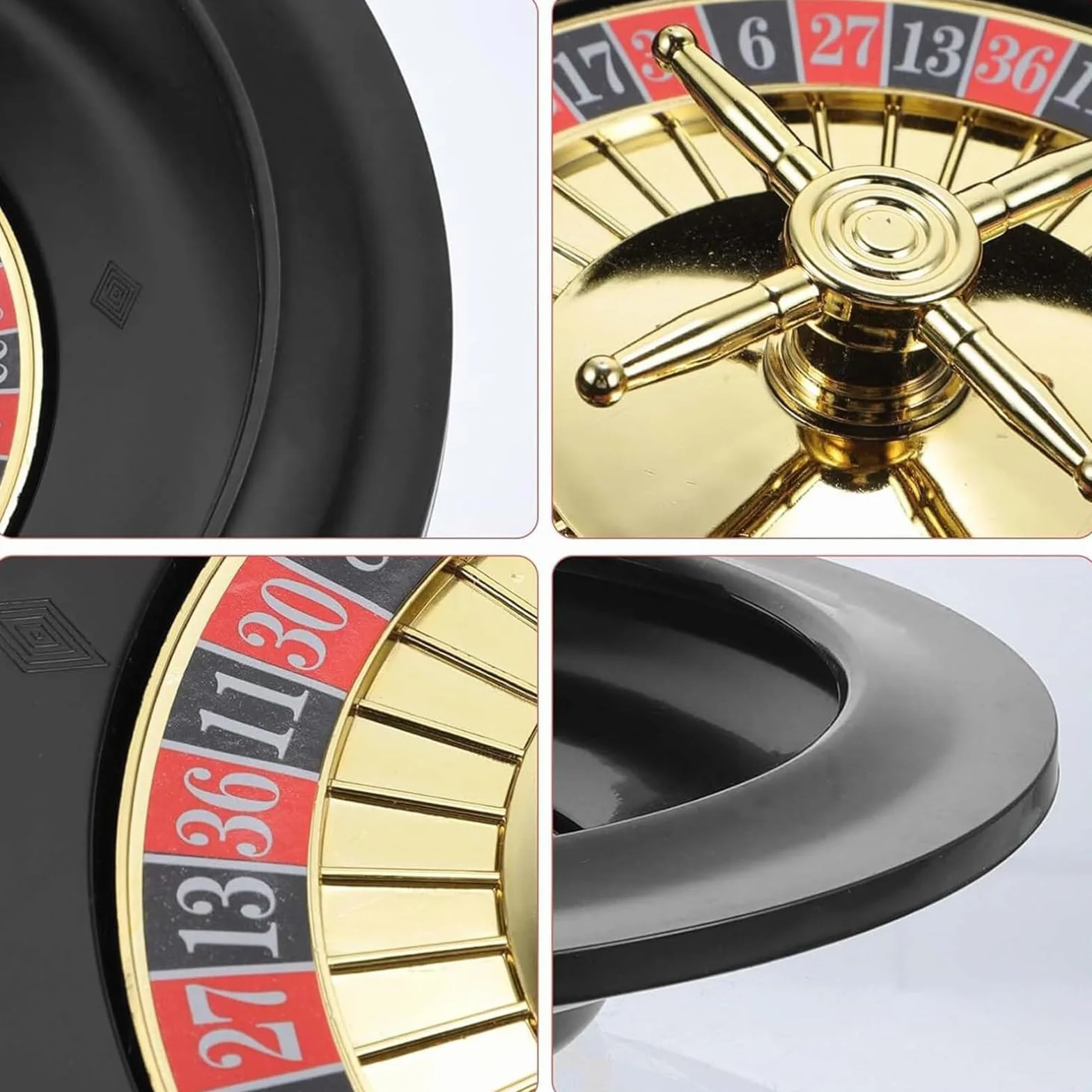 Generico Roulette Portatile per Casinò Ruota della Roulette in Legno Piatto Rotante Cuscinetti di Precisione di qualità del Casinò Torretta in Ottone Cromato Azione