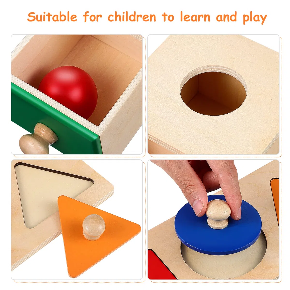 Toddmomy Montessori Oggetti Scatola di Permanenza Palla Drop Giocattoli in Legno per Bambini
