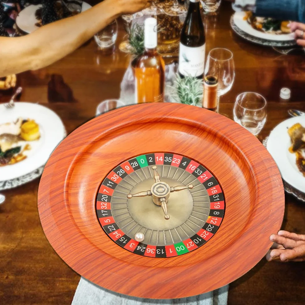 Ruota Roulette Di Legno Da 12 Pollici Dial Digital Digital Game Russian Roulette Board Tornabile Entertainment Roulette Wheel