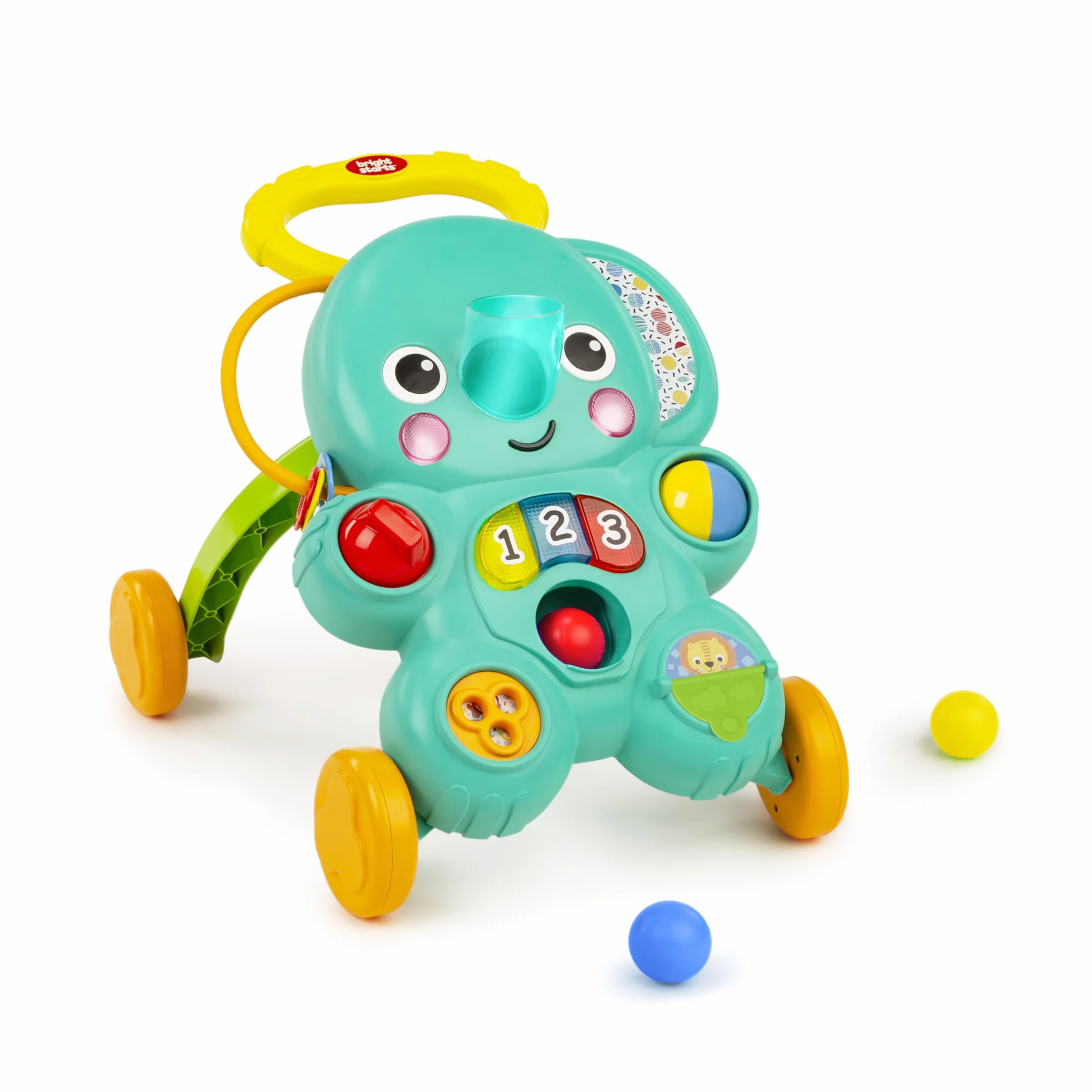 Bright Starts Stroll 'N Roll 2 in 1 Ball Play Walker - Elefante con luci e musica, unisex, 6 mesi +
