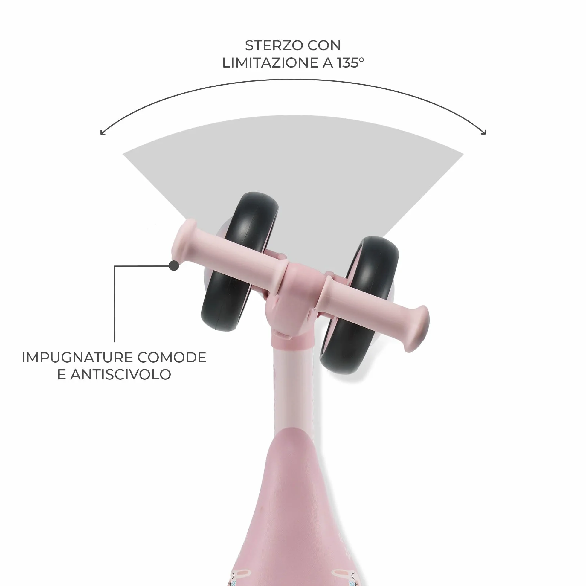 Kinderkraft CUTIE FLASH, bicicletta educativa per bambini, senza pedali, ruote con luci a LED, design moderno, costruzione sicura, per bambini a partire da 1 anno, Rosa