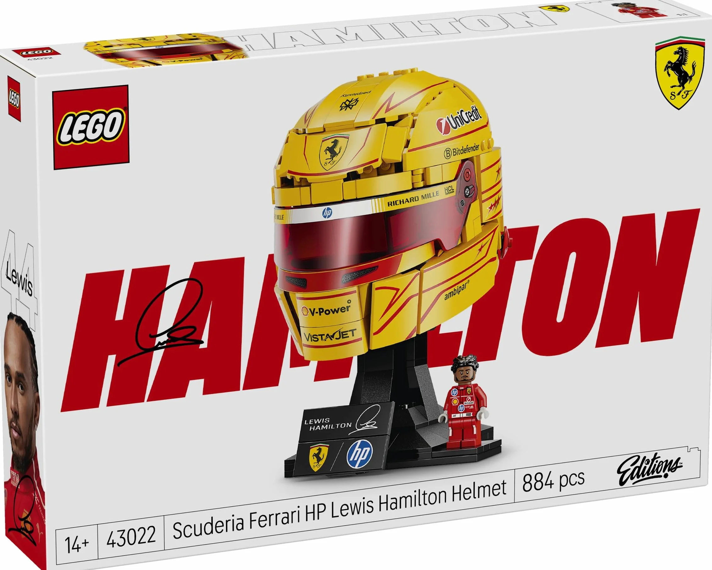 LEGO 43022 Scuderia Ferrari HP Lewis Hamilton Helmet Display Model Kit