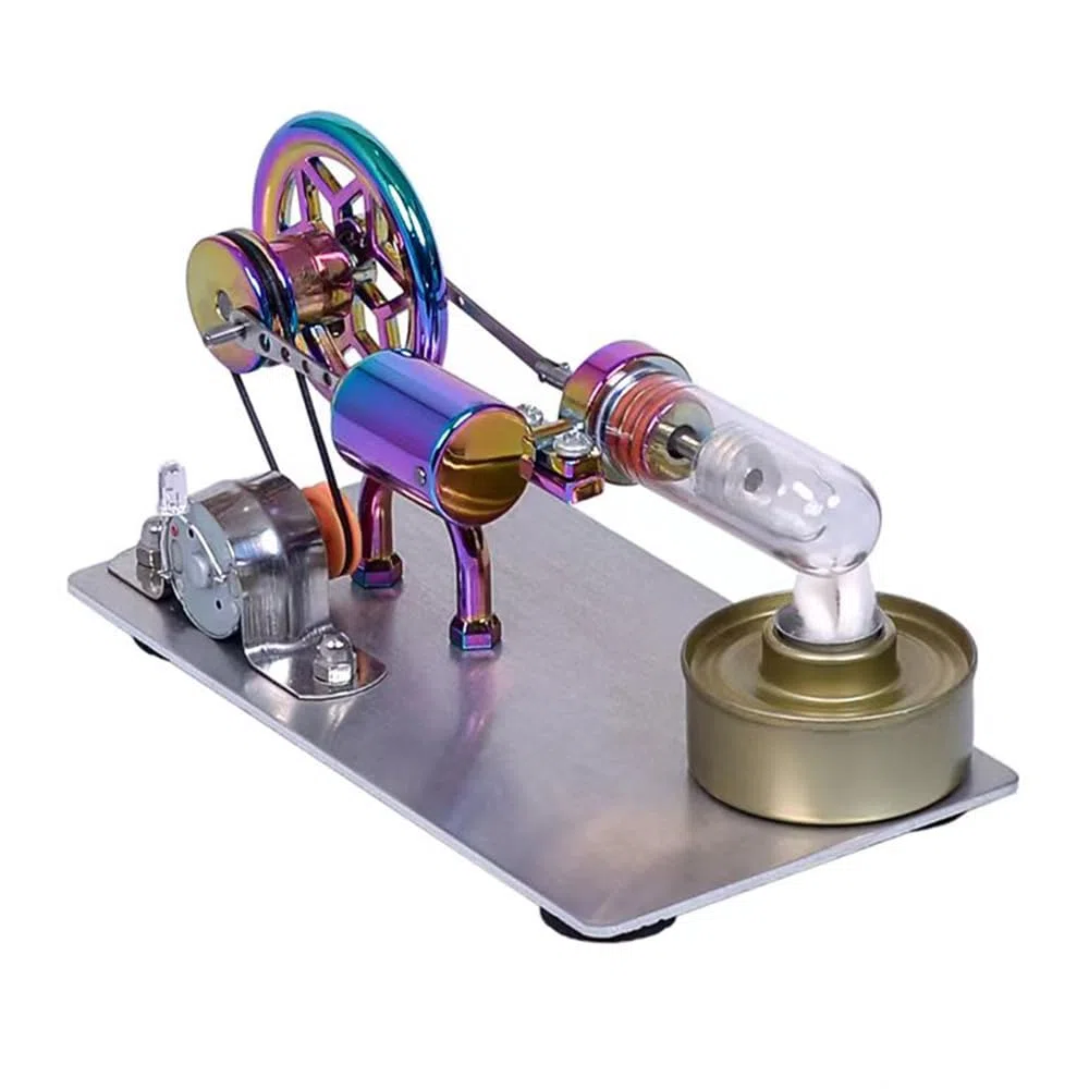 Bisofice K211 Modello di Motore Stirling Bassa Temperatura, Modello di Calore del Vapore, per Presentazione di Classe, per insegnanti, adulti e bambini, argento