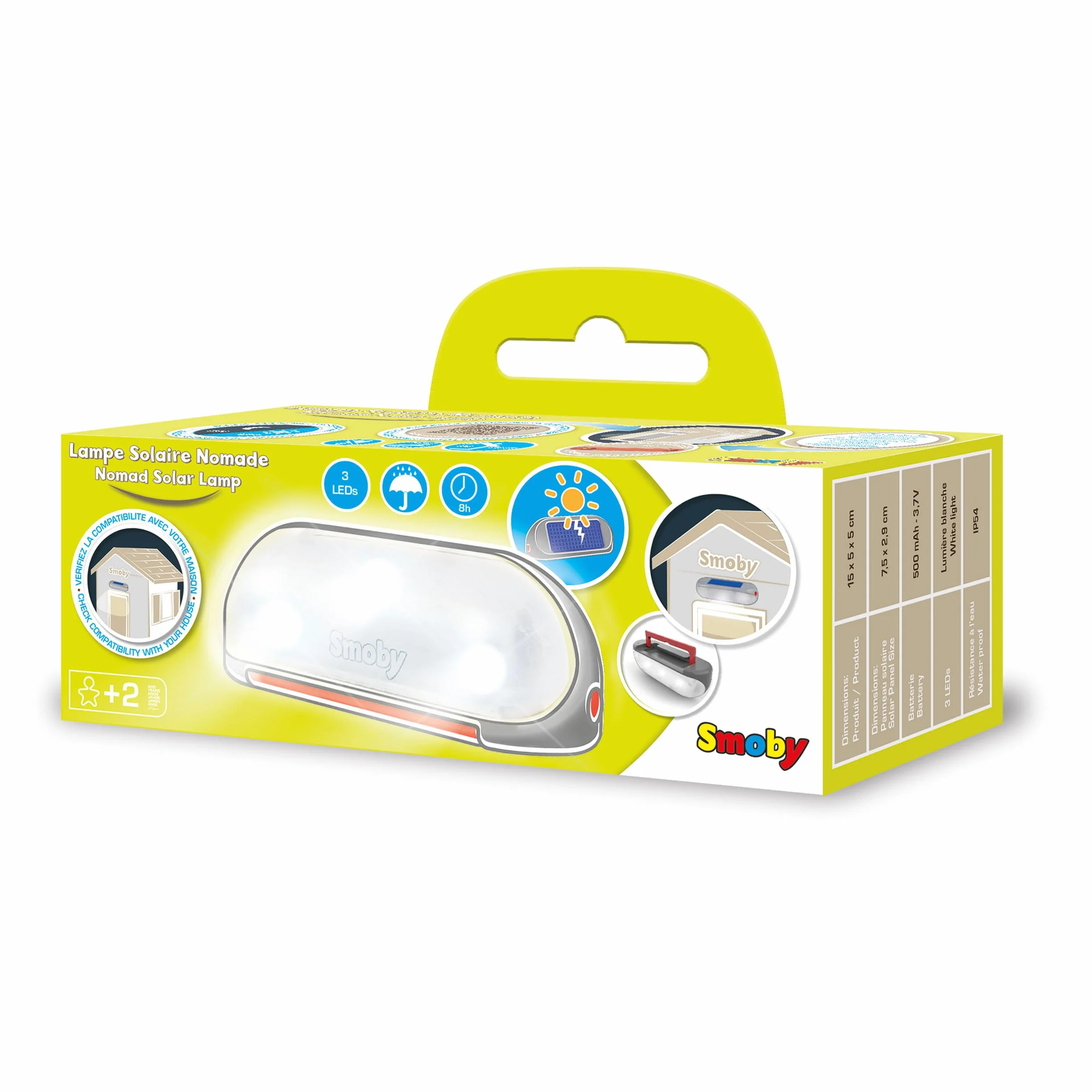 Smoby Lampada Solare Portatile, 2+ Anni, Plastica