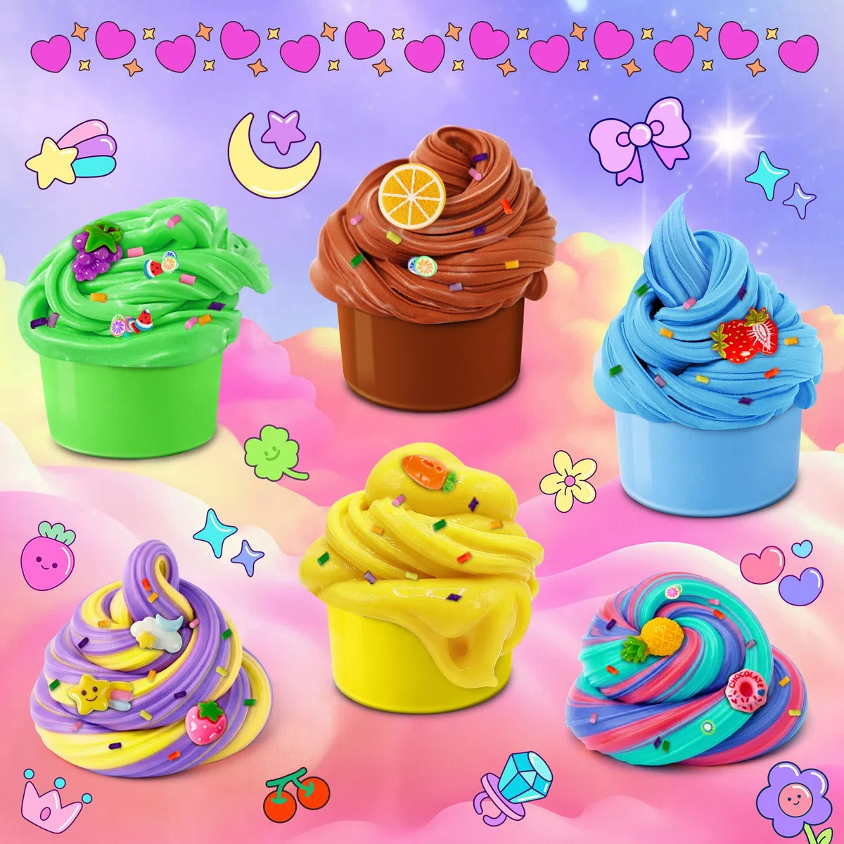 40 Pack Butter Slime Kit per Bambini, Giocattoli Slime per Ragazzi e Ragazze, Slime Profumato per Feste e Favori, Morbido e Non Appiccicoso
