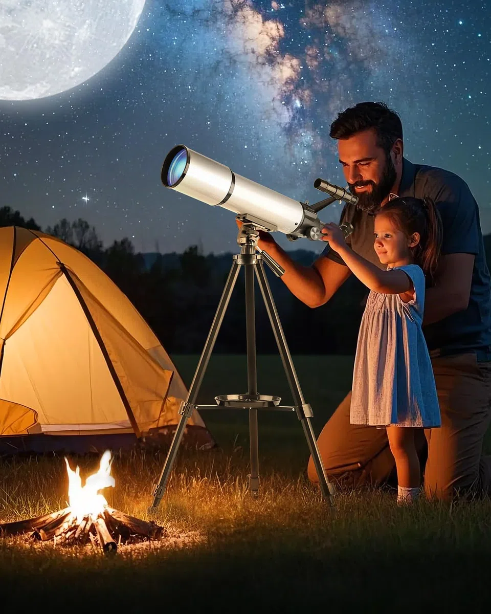 Teleskop Astronomie 90/600mm Telescopio 90 mm Apertura 600 mm Telescopio per Bambini Principianti Telescopiokit Astronomia per Adulti con Zaino e 2 oculari Adattatore Set per astronomia