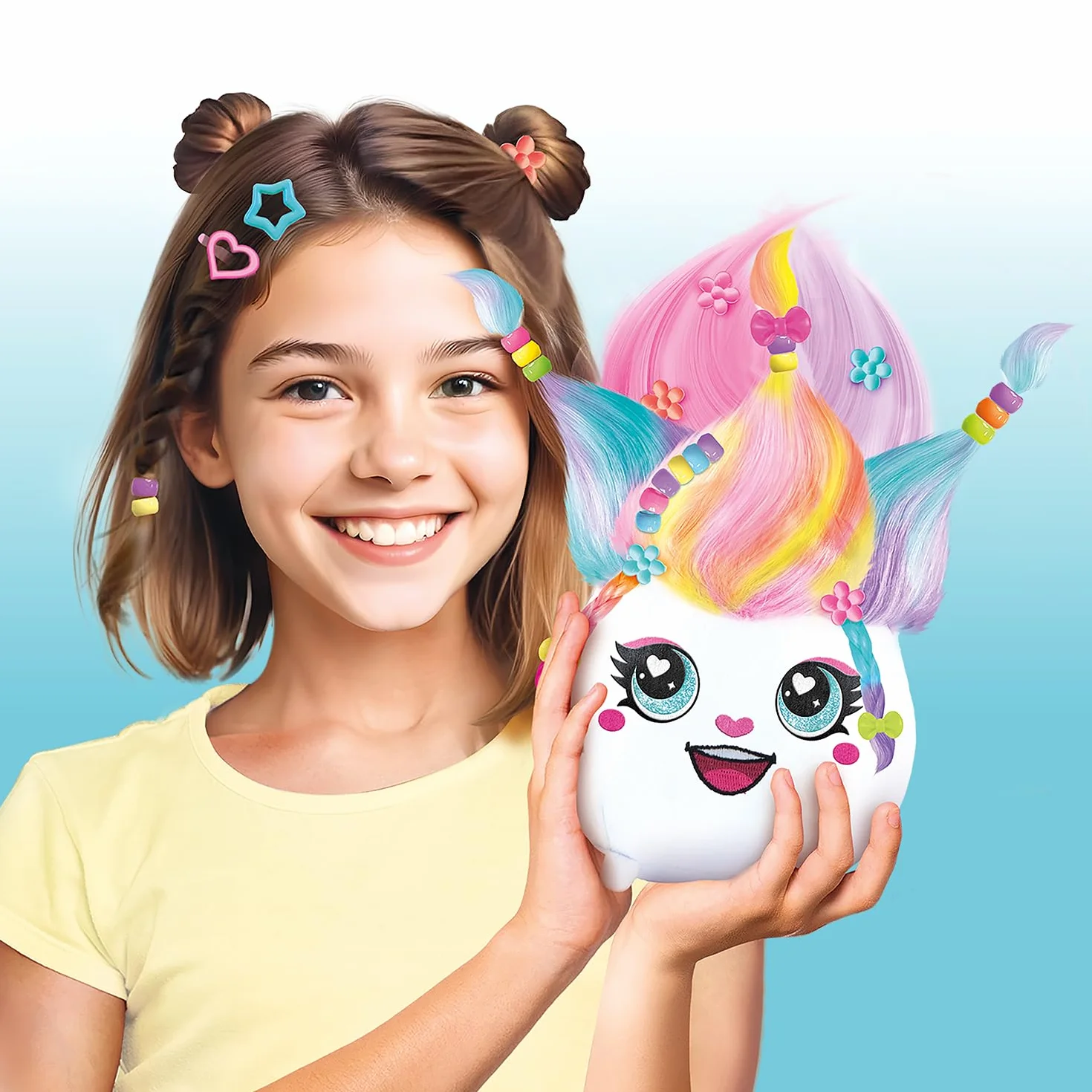 Canal Toys Hair'iffic Salon Airbrush Plush Doudou with Aerografo Stencil Stazione di Lavaggio Creativo Riutilizzabile